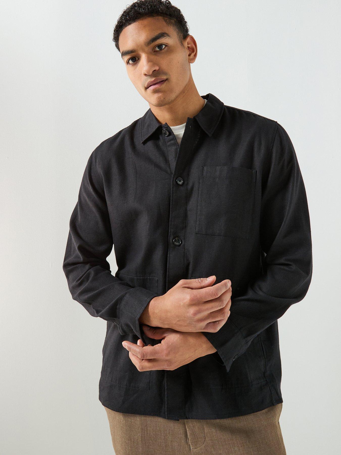 Calvin Klein Linen Overshirt - Black