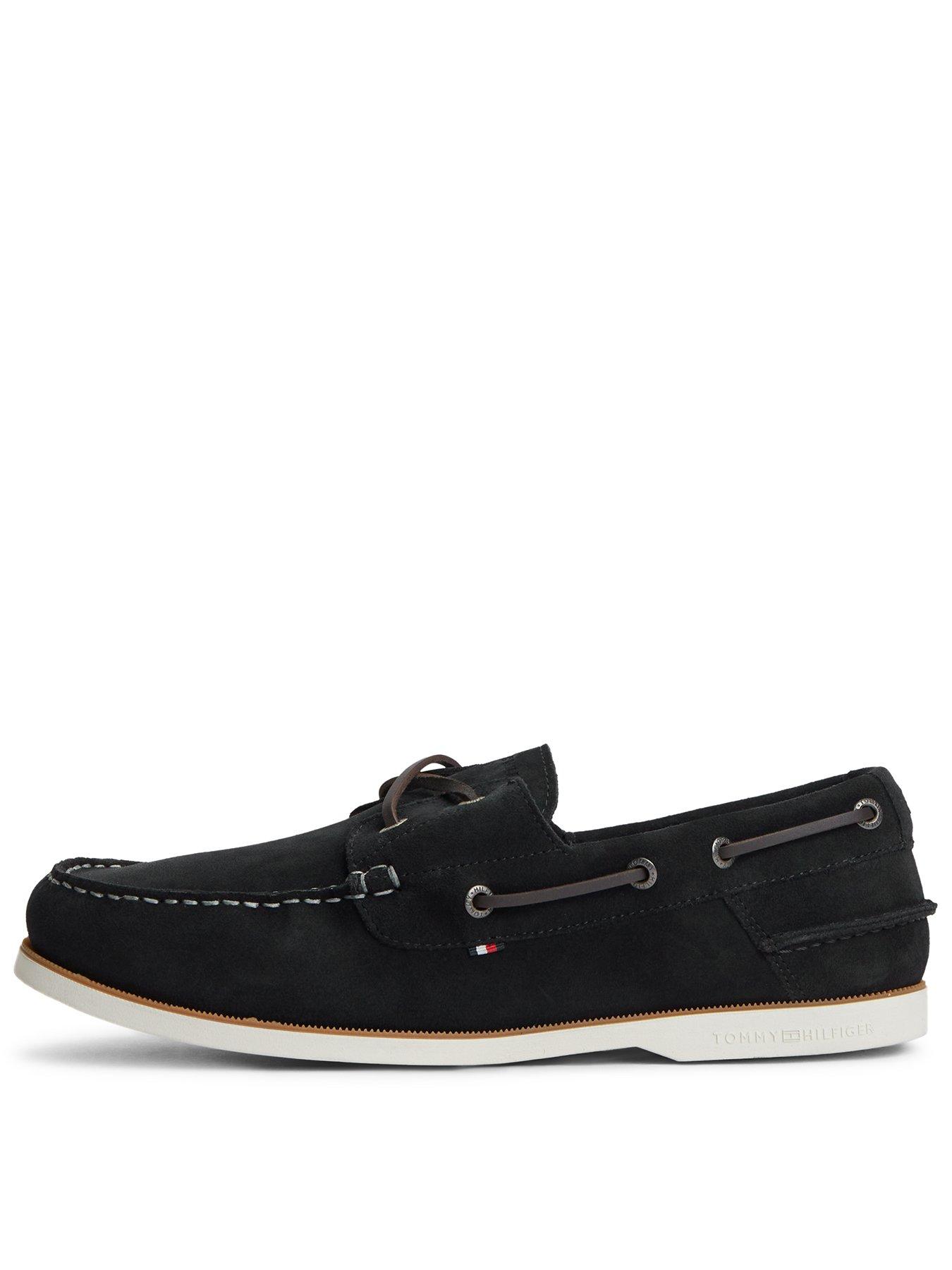 Image 1 of 5 of Tommy Hilfiger Suede Boat Shoes - Navy