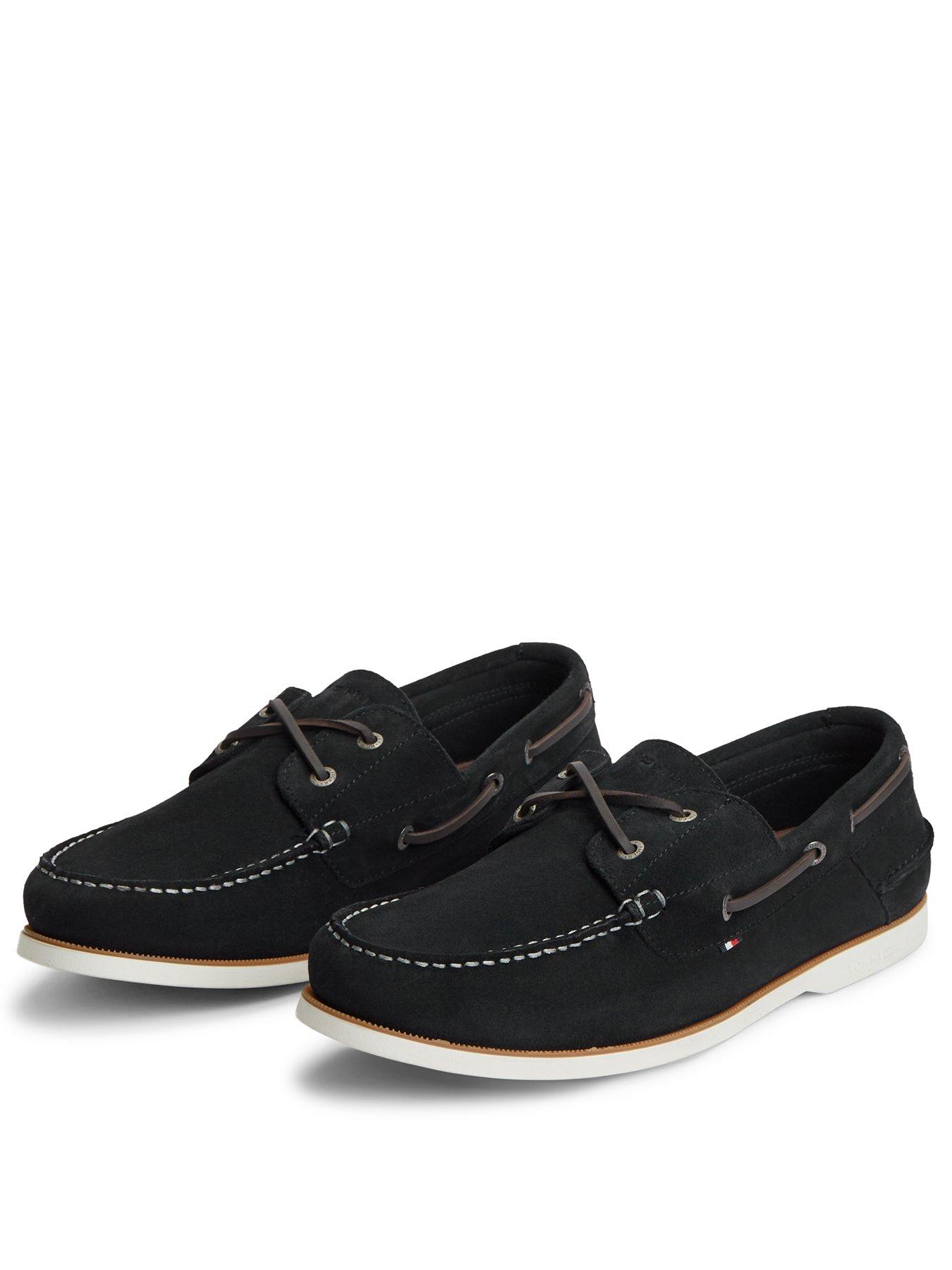 Image 2 of 5 of Tommy Hilfiger Suede Boat Shoes - Navy