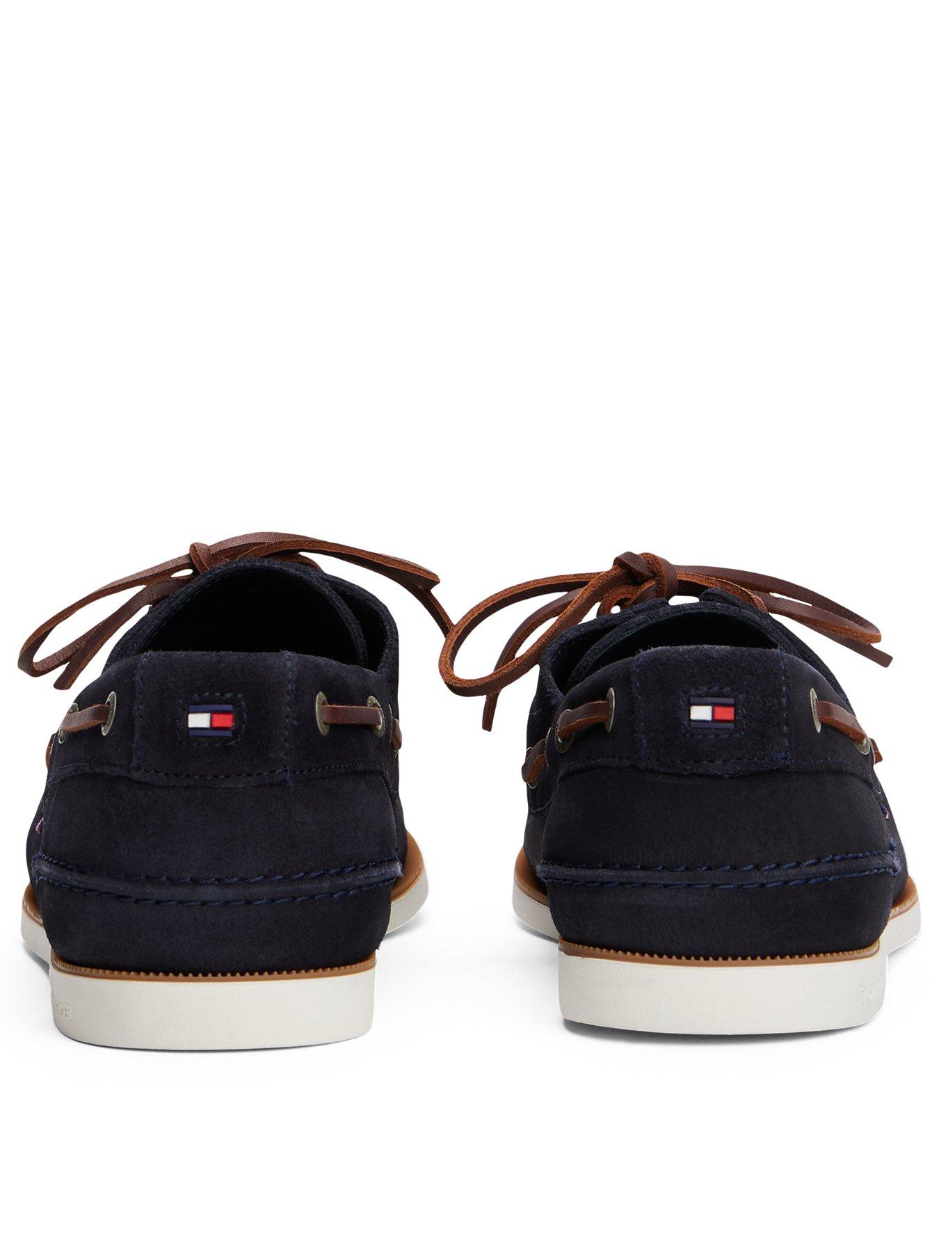 Image 3 of 5 of Tommy Hilfiger Suede Boat Shoes - Navy
