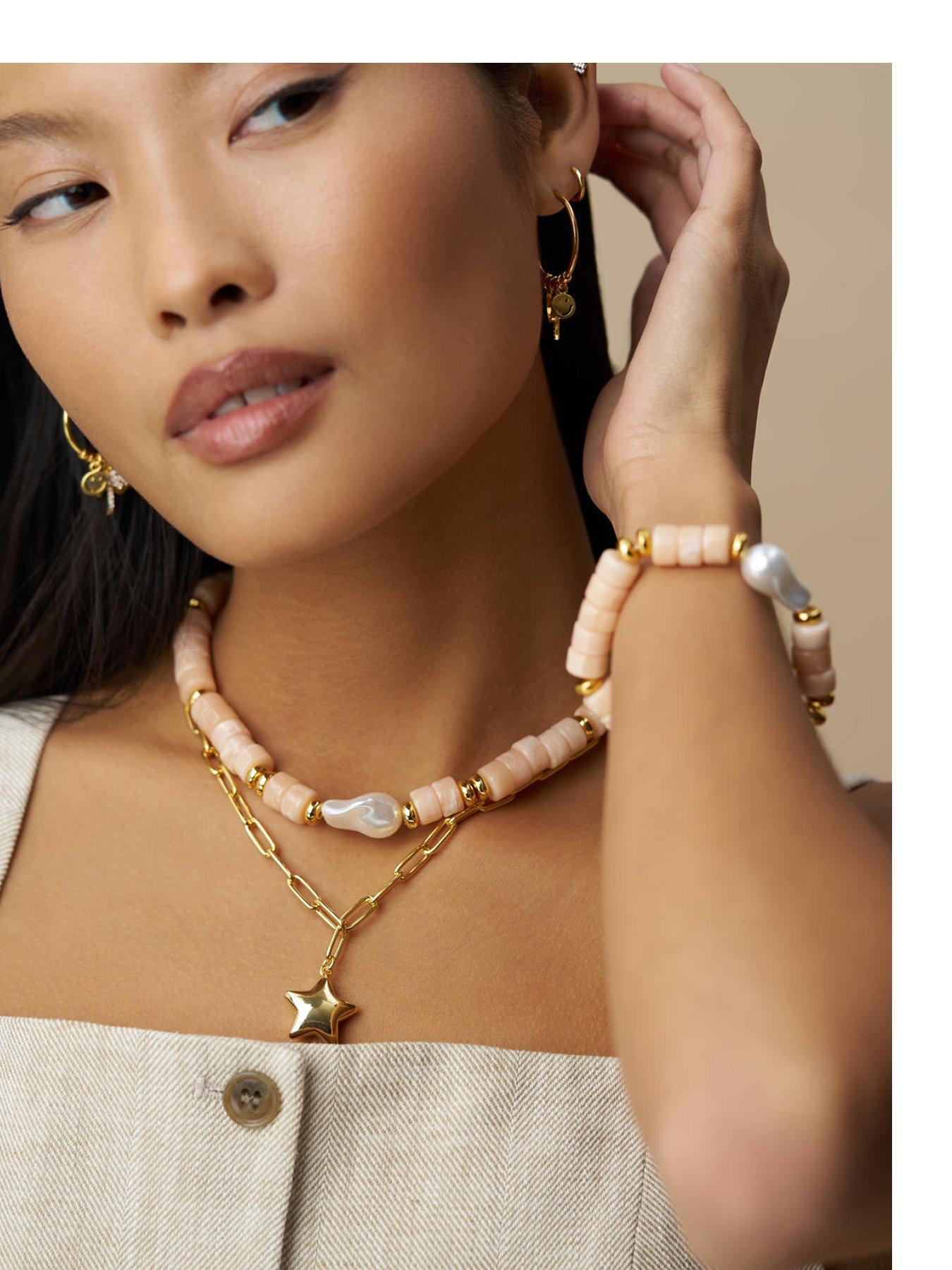 Image 1 of 3 of Orelia Statement Pearl & Bead Bracelet