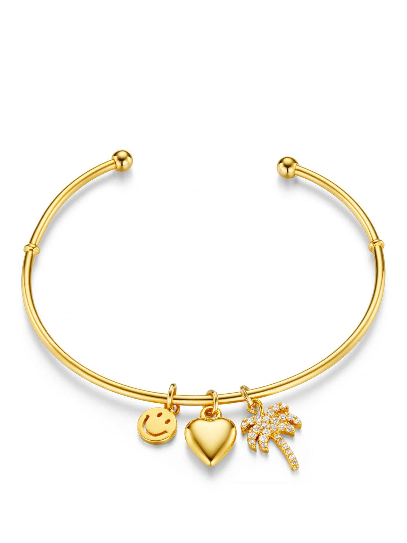 Image 1 of 1 of Orelia Eclectic Mixed Charm Open Bangle