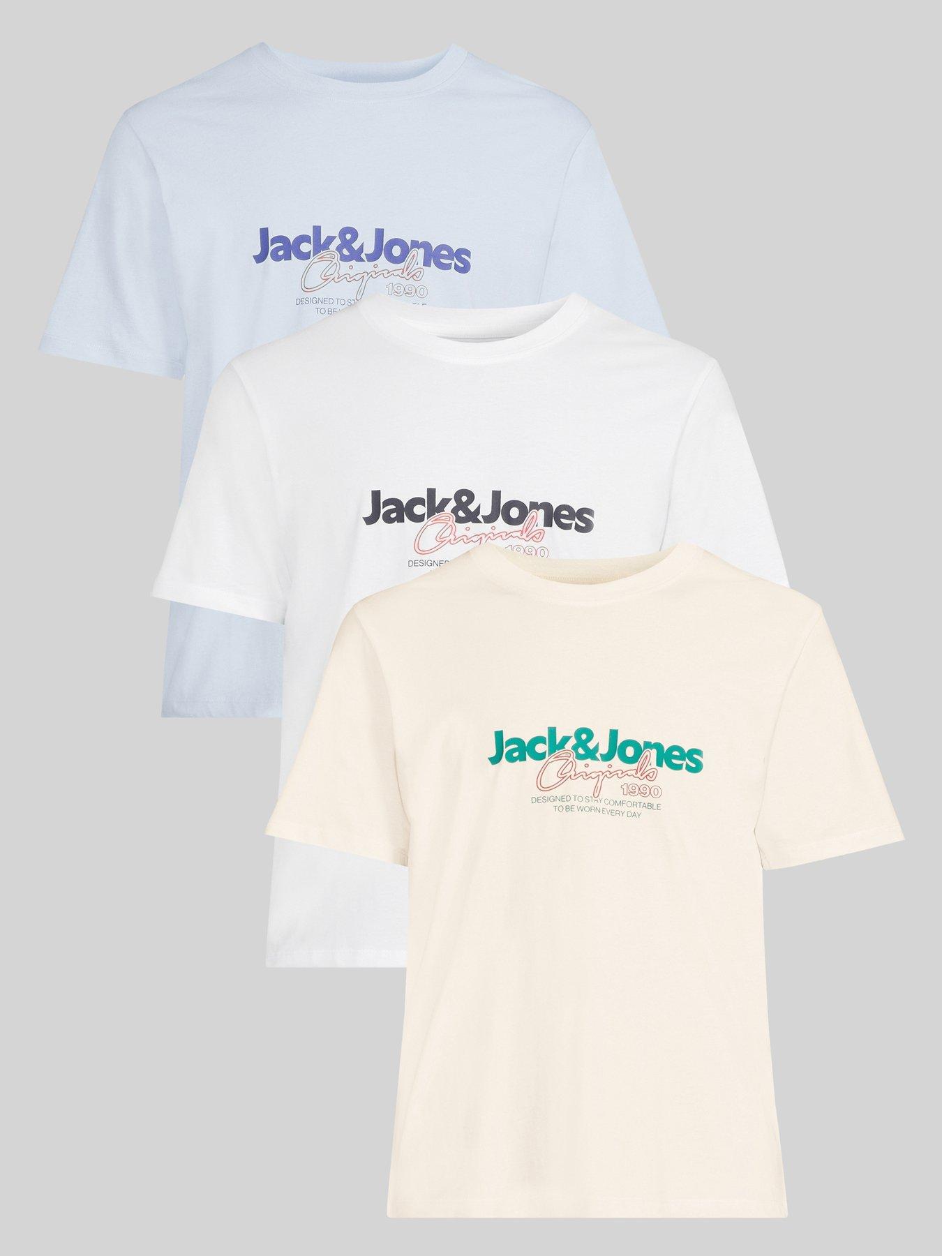 Jack & Jones Crew Neck T-Shirt 3Pk - White