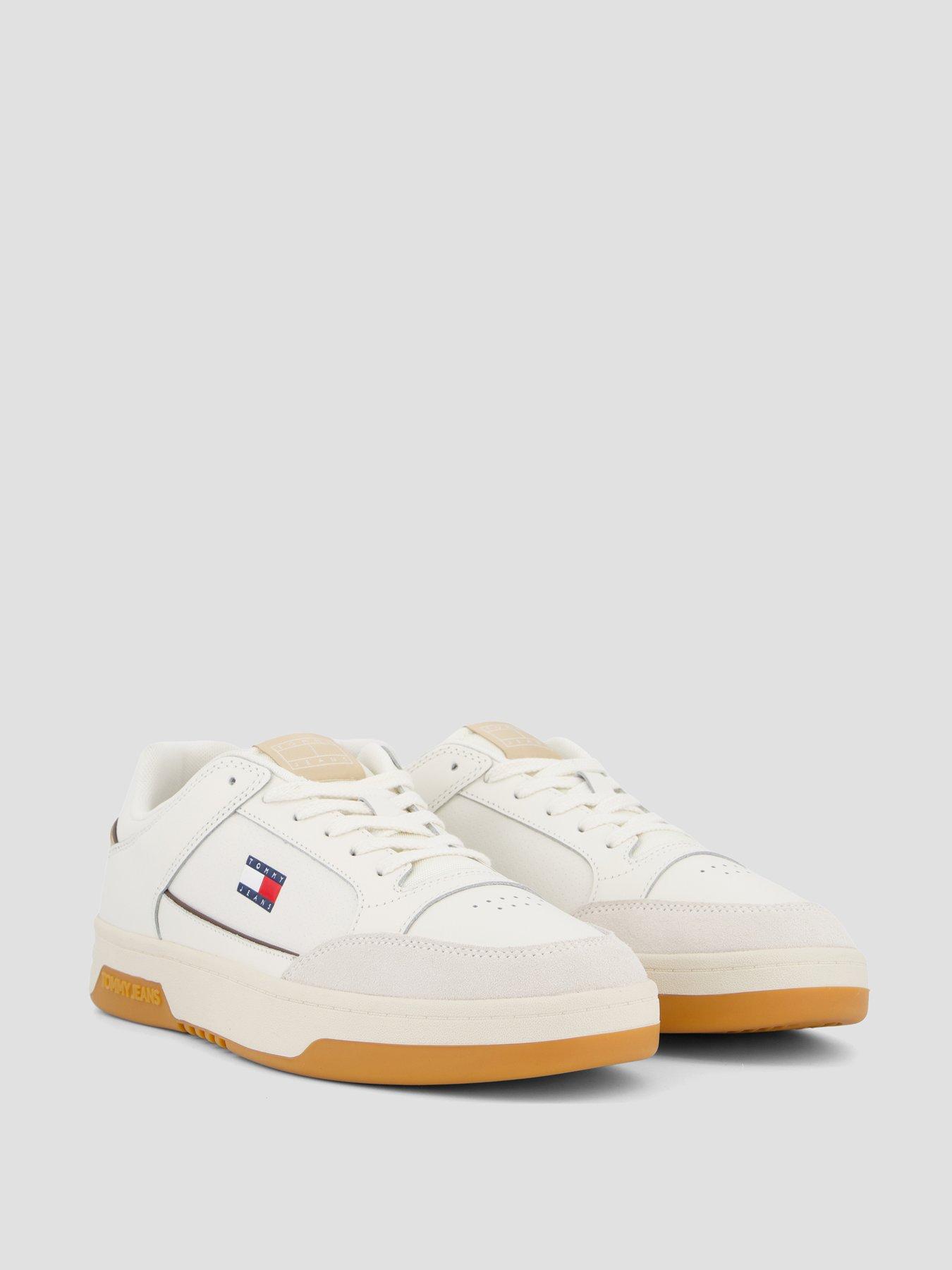 Image 6 of 7 of Tommy Jeans Leather Cupsole Trainers - Off White