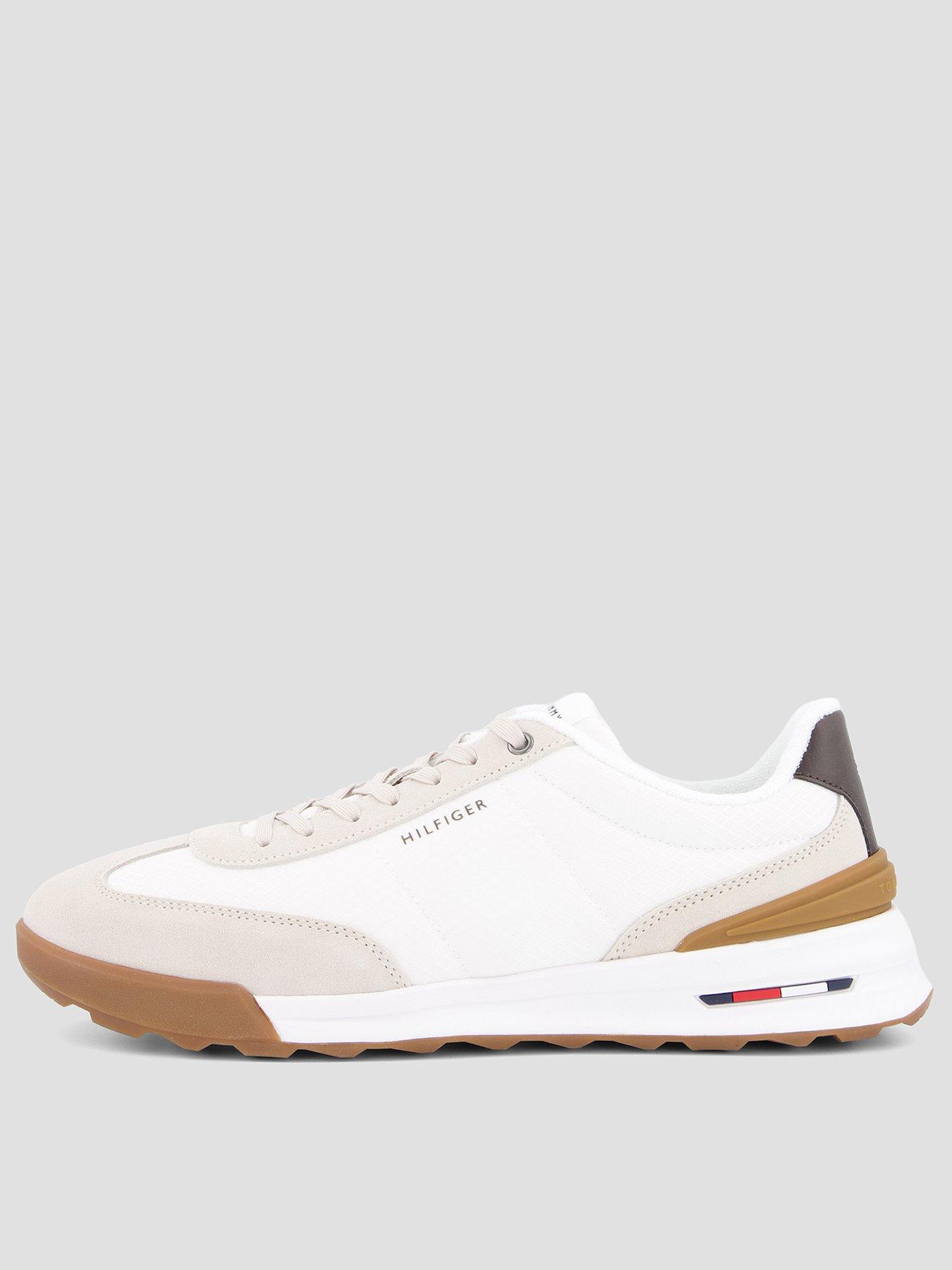 Tommy Hilfiger Retro Runner Mesh Suede Mix Trainers - White