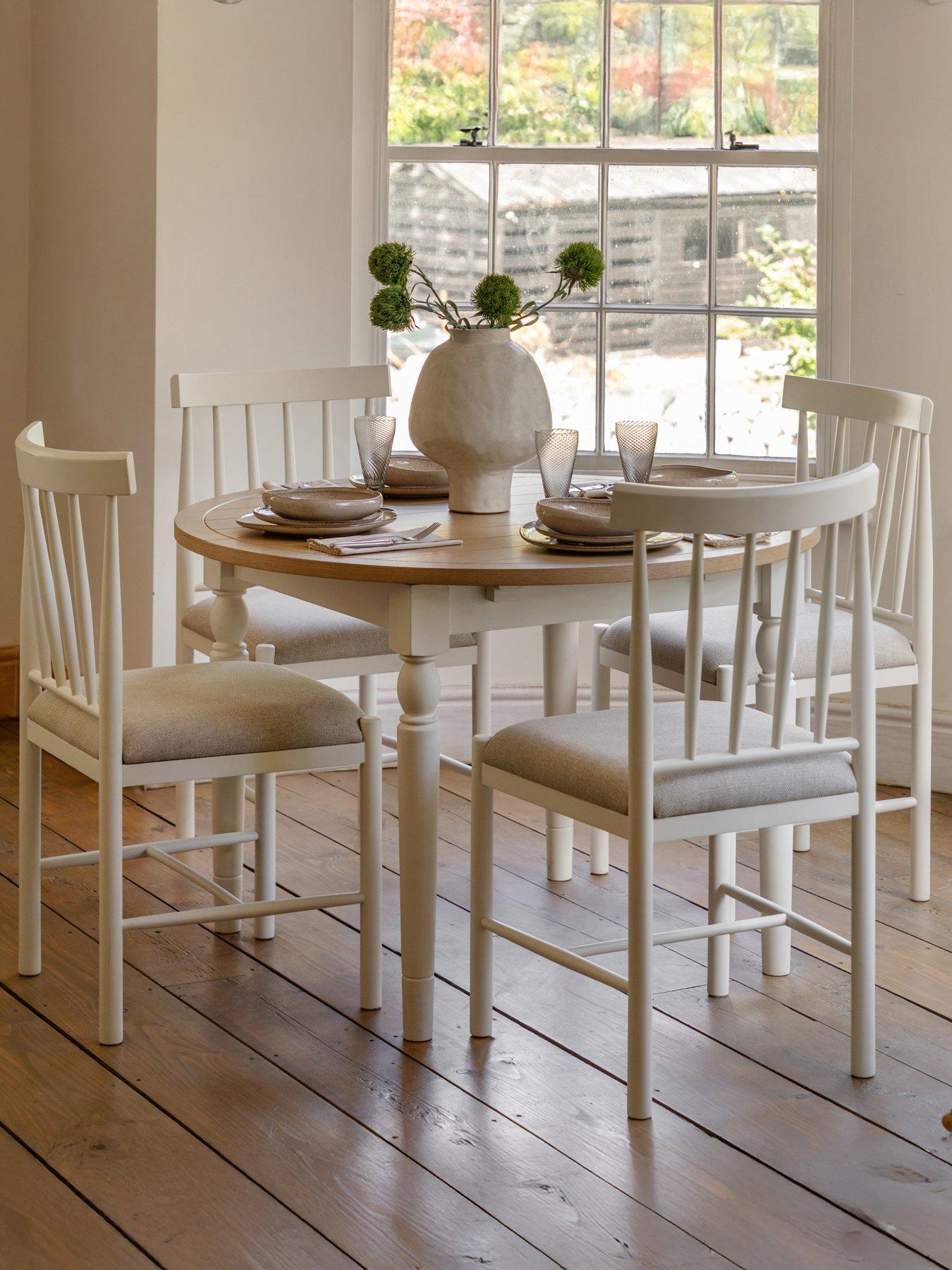 Gallery Direct Eton White Round Extending Dining Table