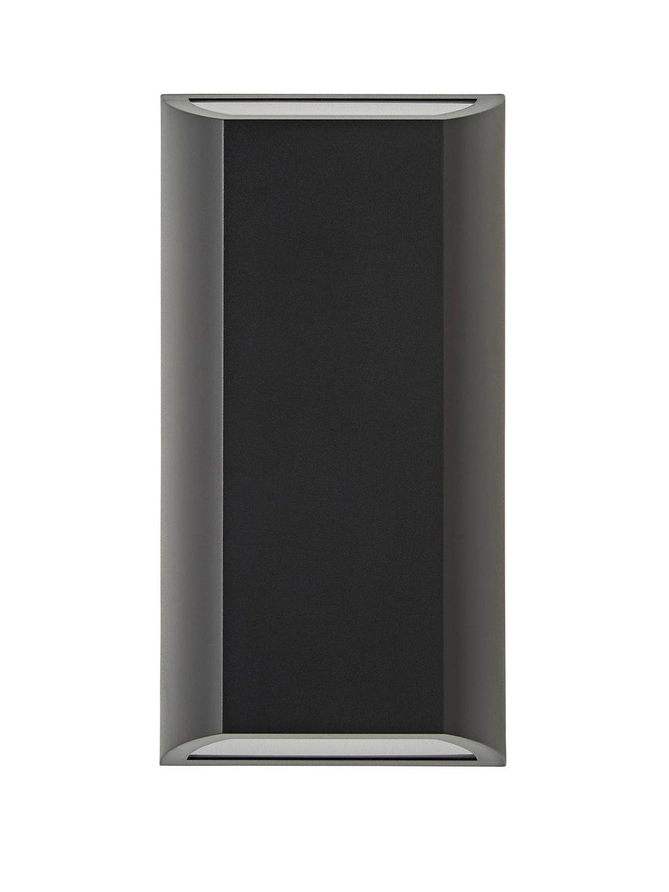 valuelights-leon-matte-black-ip65-integrated-led-updown-outdoor-wall-lightstillFront