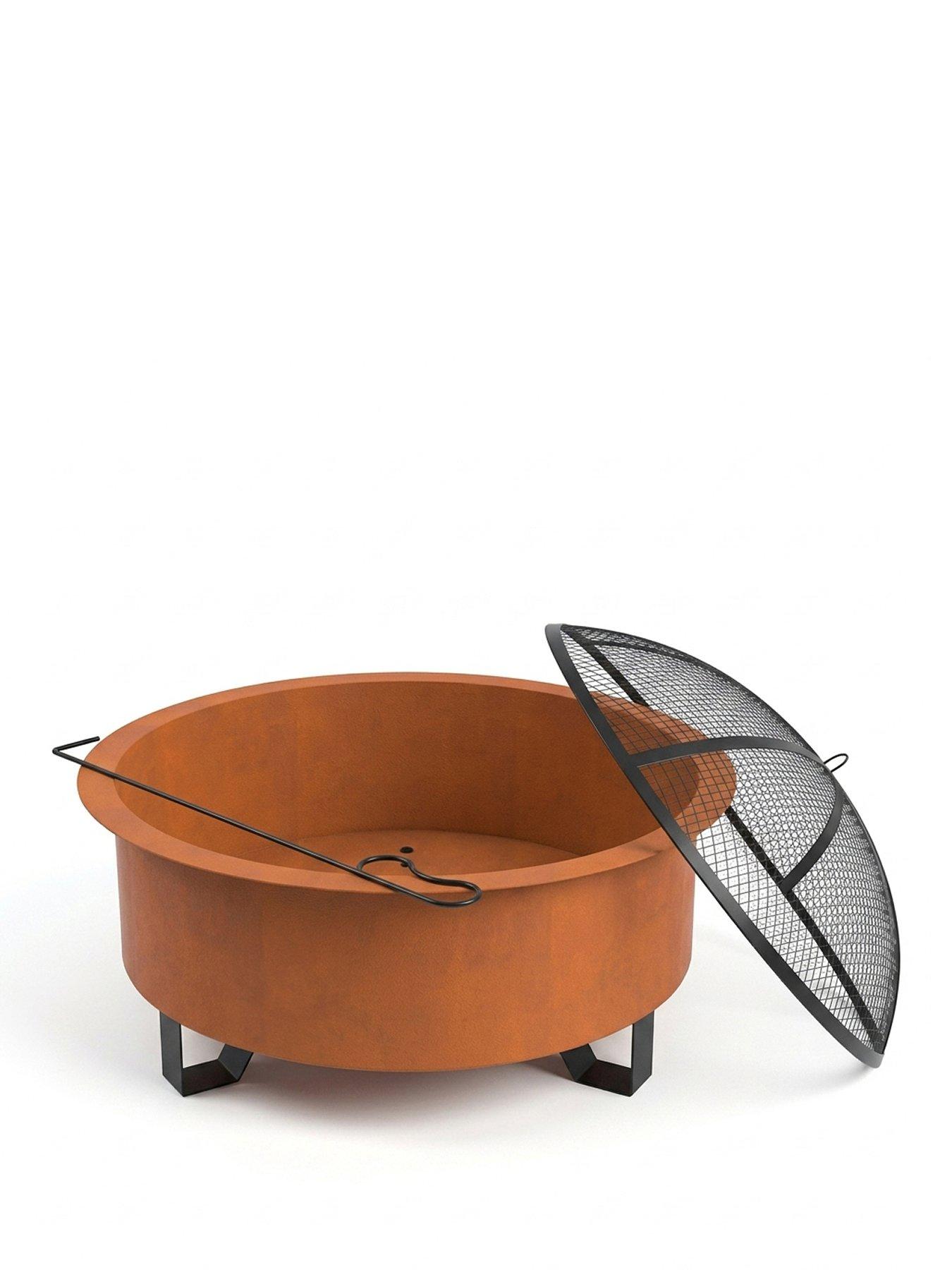 Image 2 of 6 of Teamson Home 26" Round Wood Burning Fire Pit with Accessories