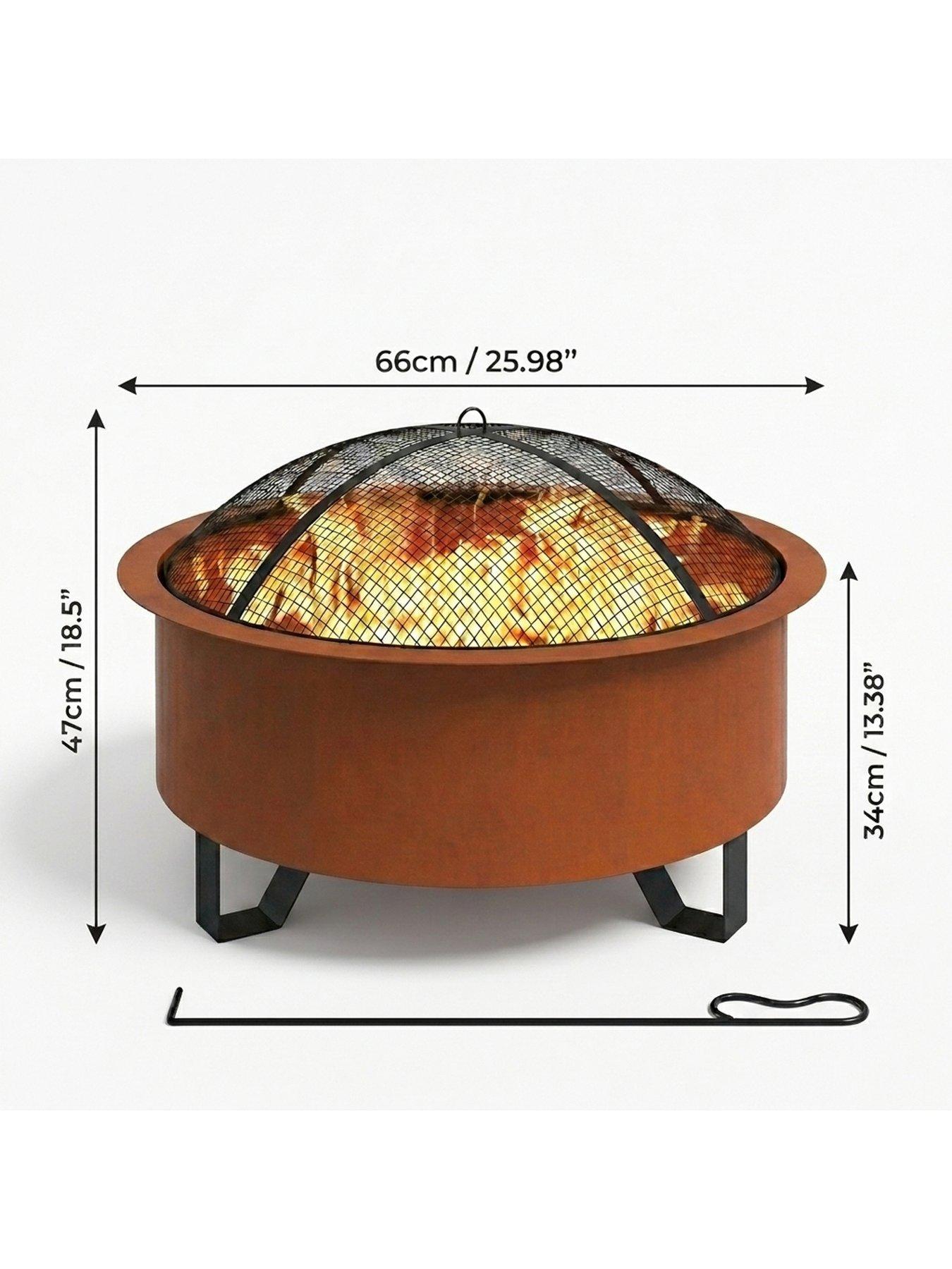 Image 3 of 6 of Teamson Home 26" Round Wood Burning Fire Pit with Accessories