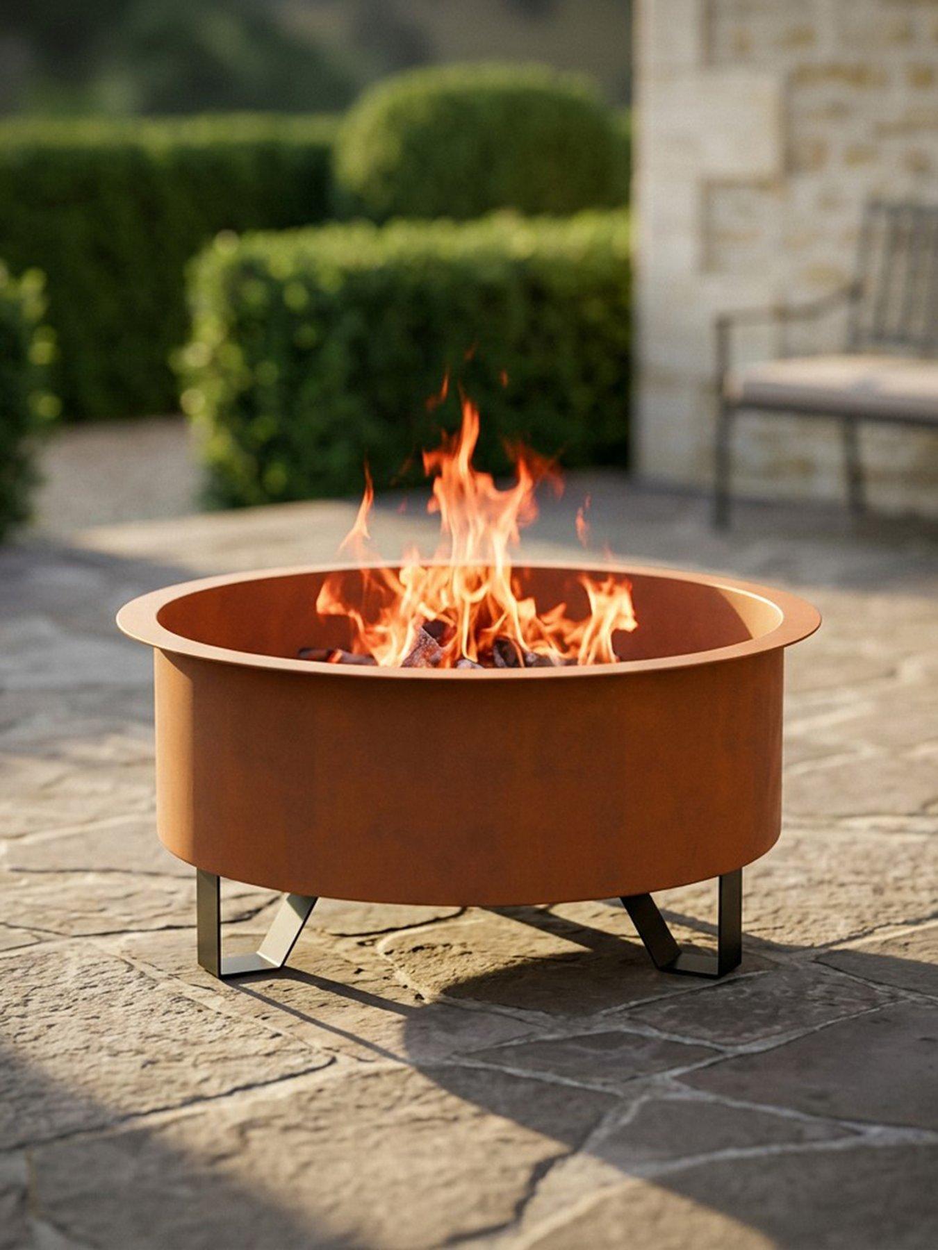 Image 4 of 6 of Teamson Home 26" Round Wood Burning Fire Pit with Accessories