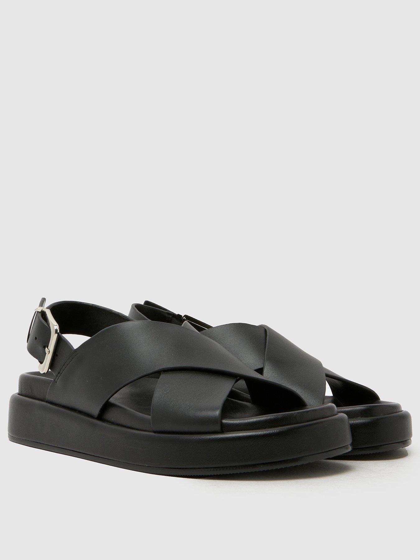 schuh-tennessee-leather-cross-strap-sandal-blackstillFront