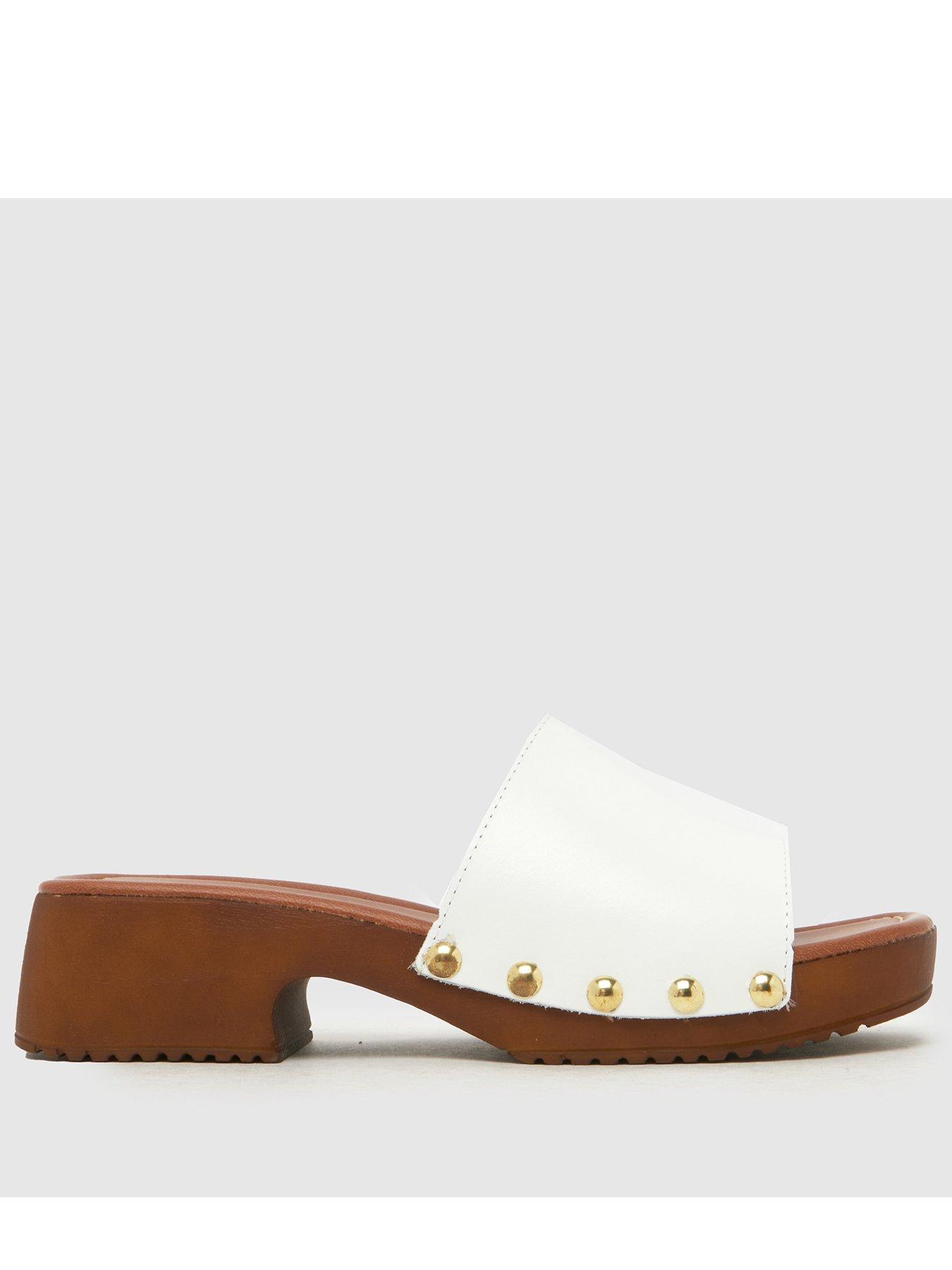 Image 1 of 4 of Schuh Verity Suede Clog Sandal - White