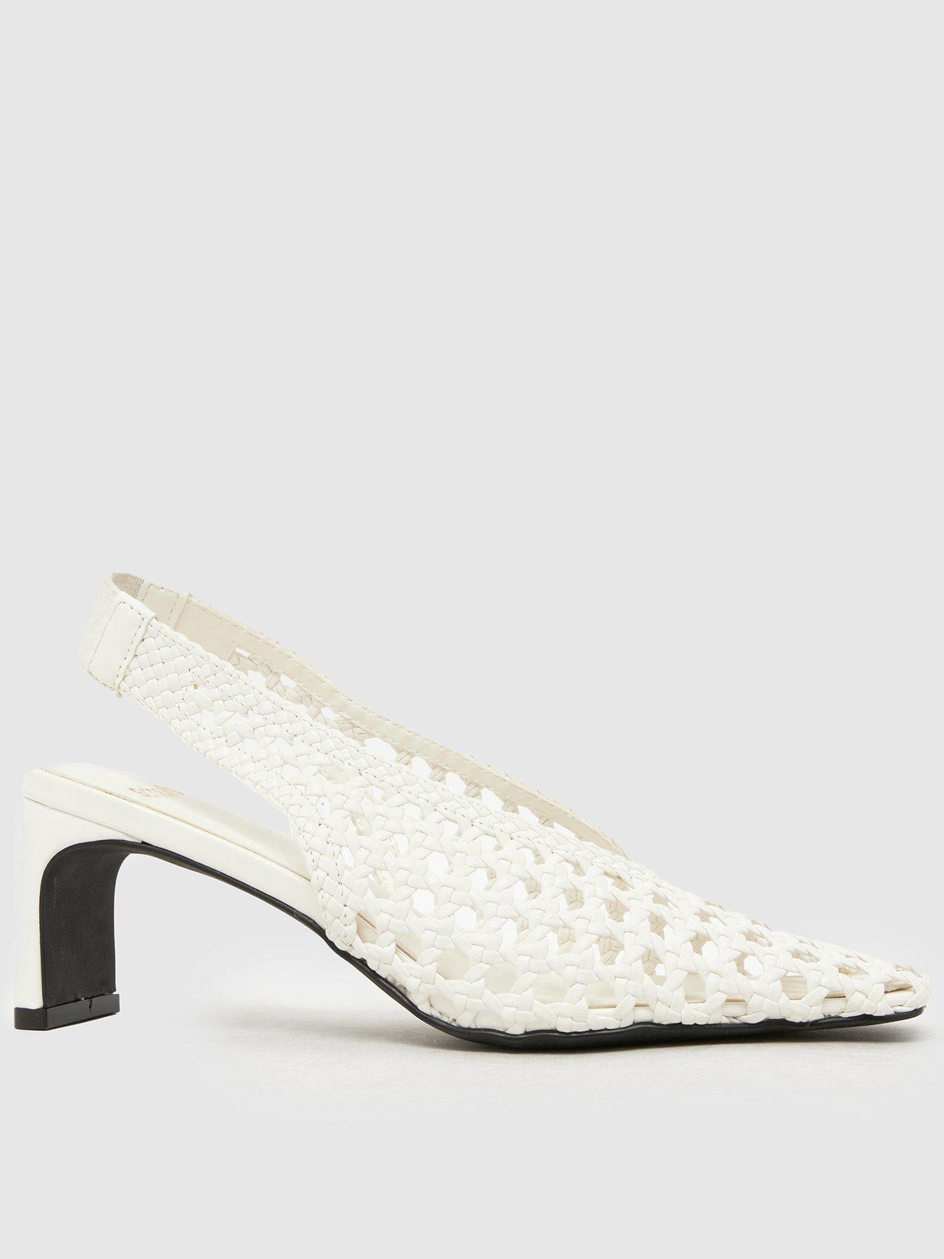 Schuh Saturday Woven Heel Sandals - White