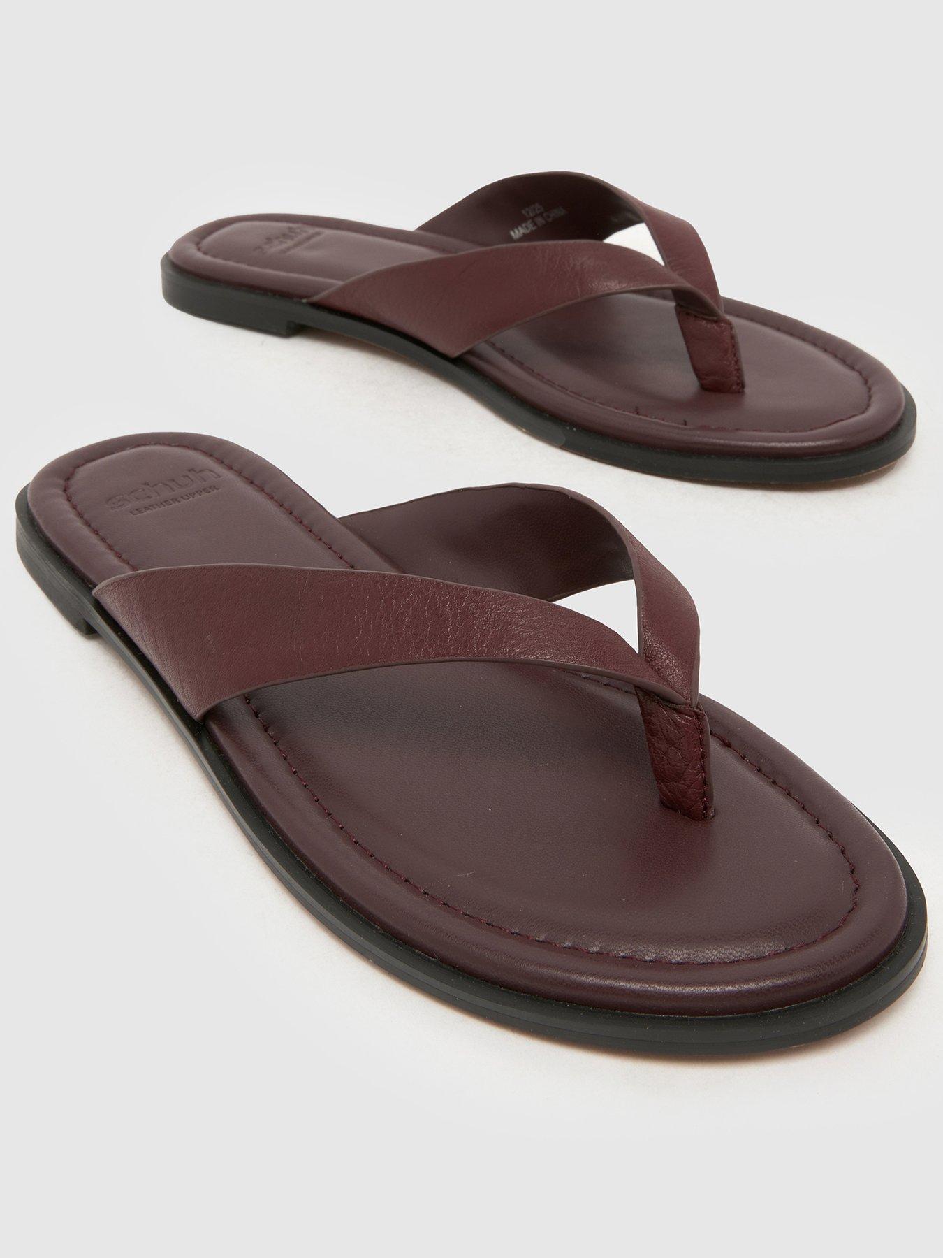 Schuh Thailand Leather Toe Post - Burgundy