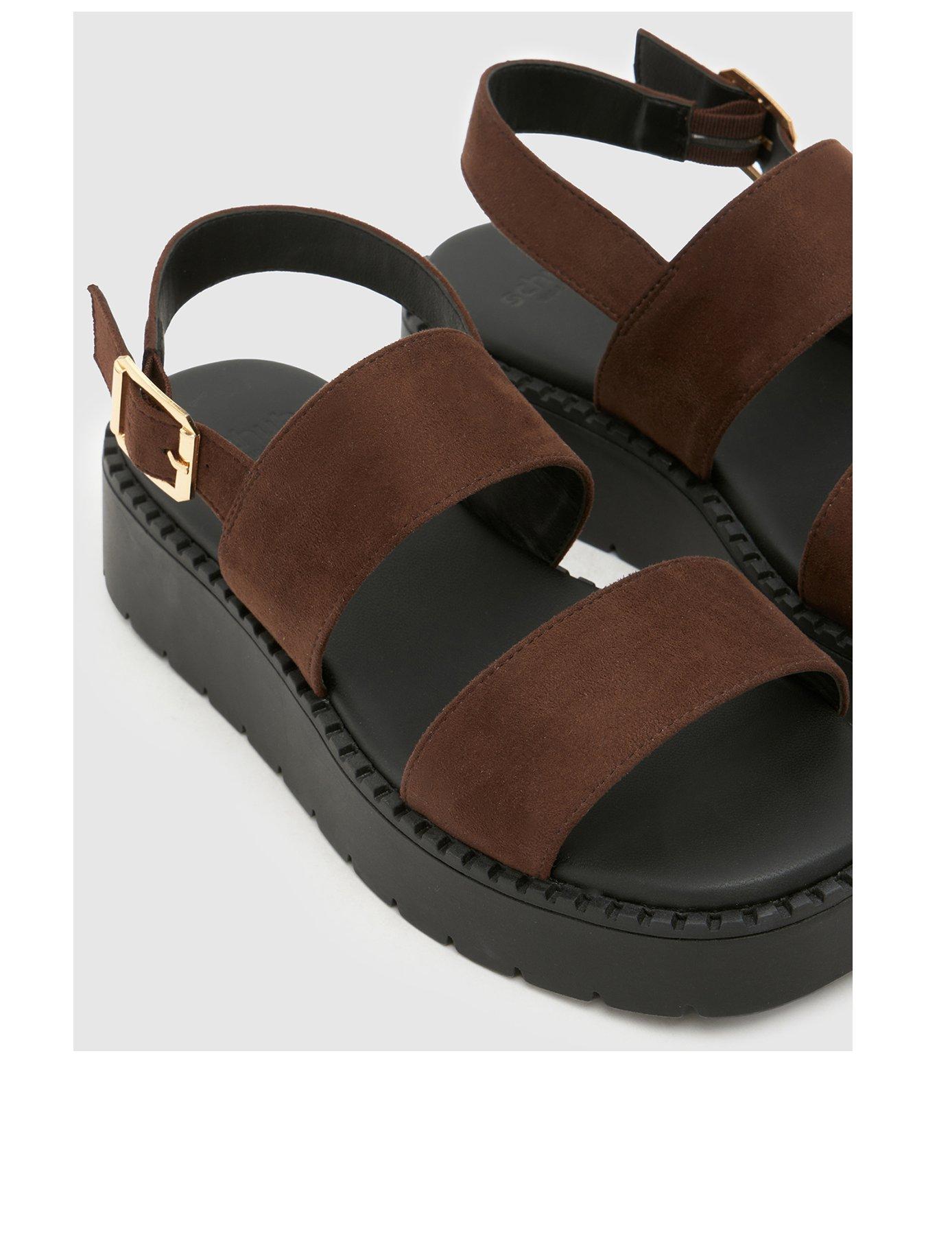 Image 2 of 4 of Schuh Wide Fit Tuscany Chunky Sandal - Brown