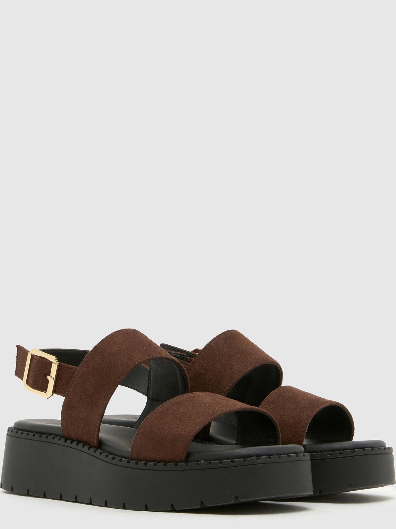 Image 4 of 4 of Schuh Wide Fit Tuscany Chunky Sandal - Brown