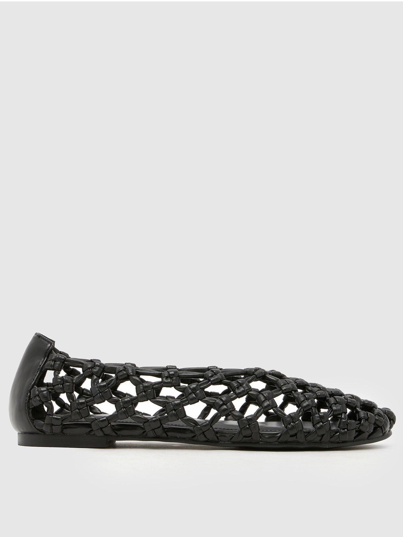 schuh-lotte-woven-ballerina-blackfront