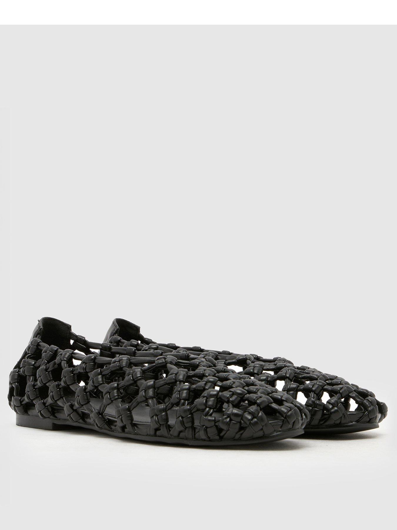 schuh-lotte-woven-ballerina-blackstillFront