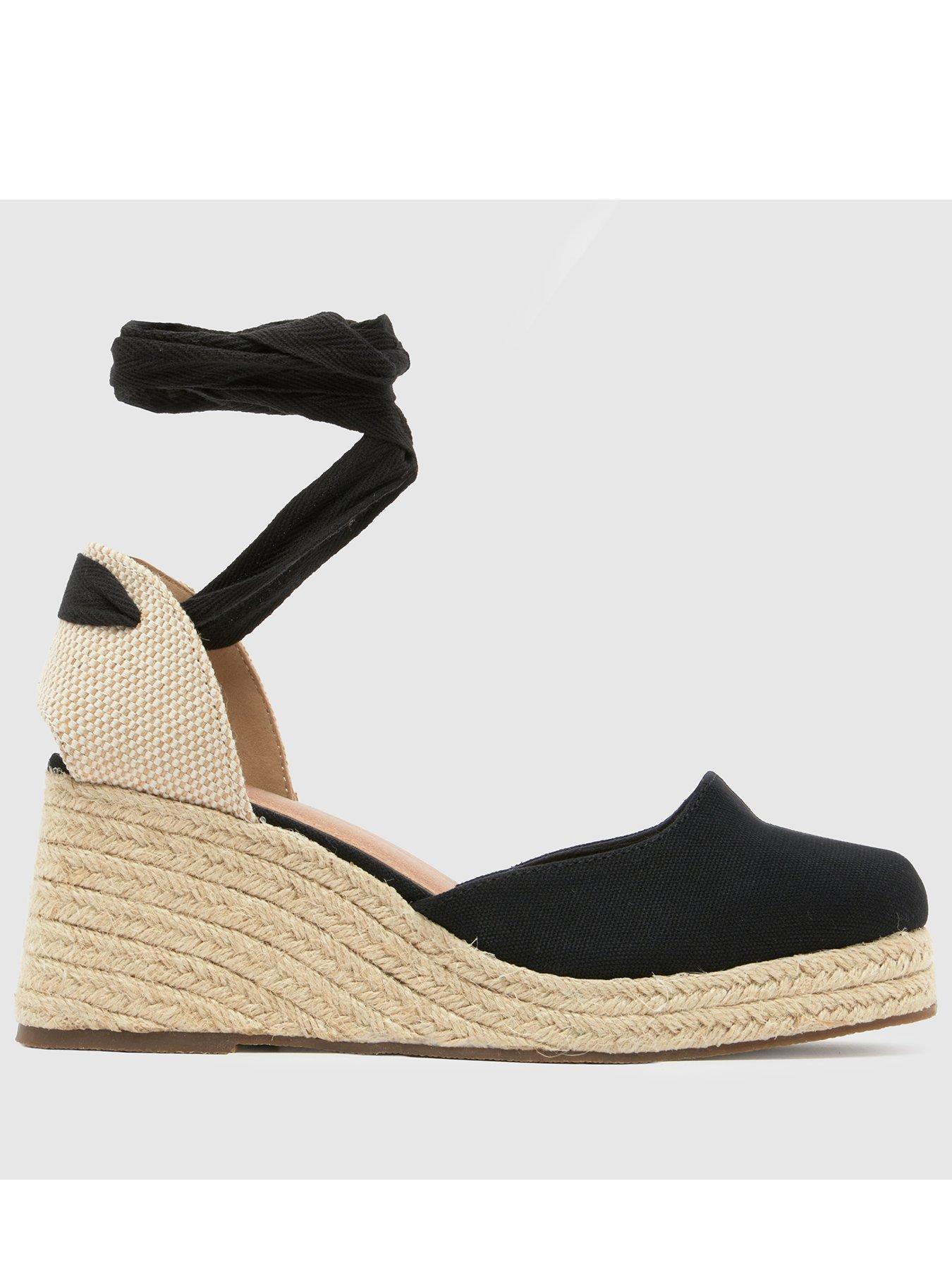 Schuh Wide Fit Veronica Espadrille Wedge Sandal – Black