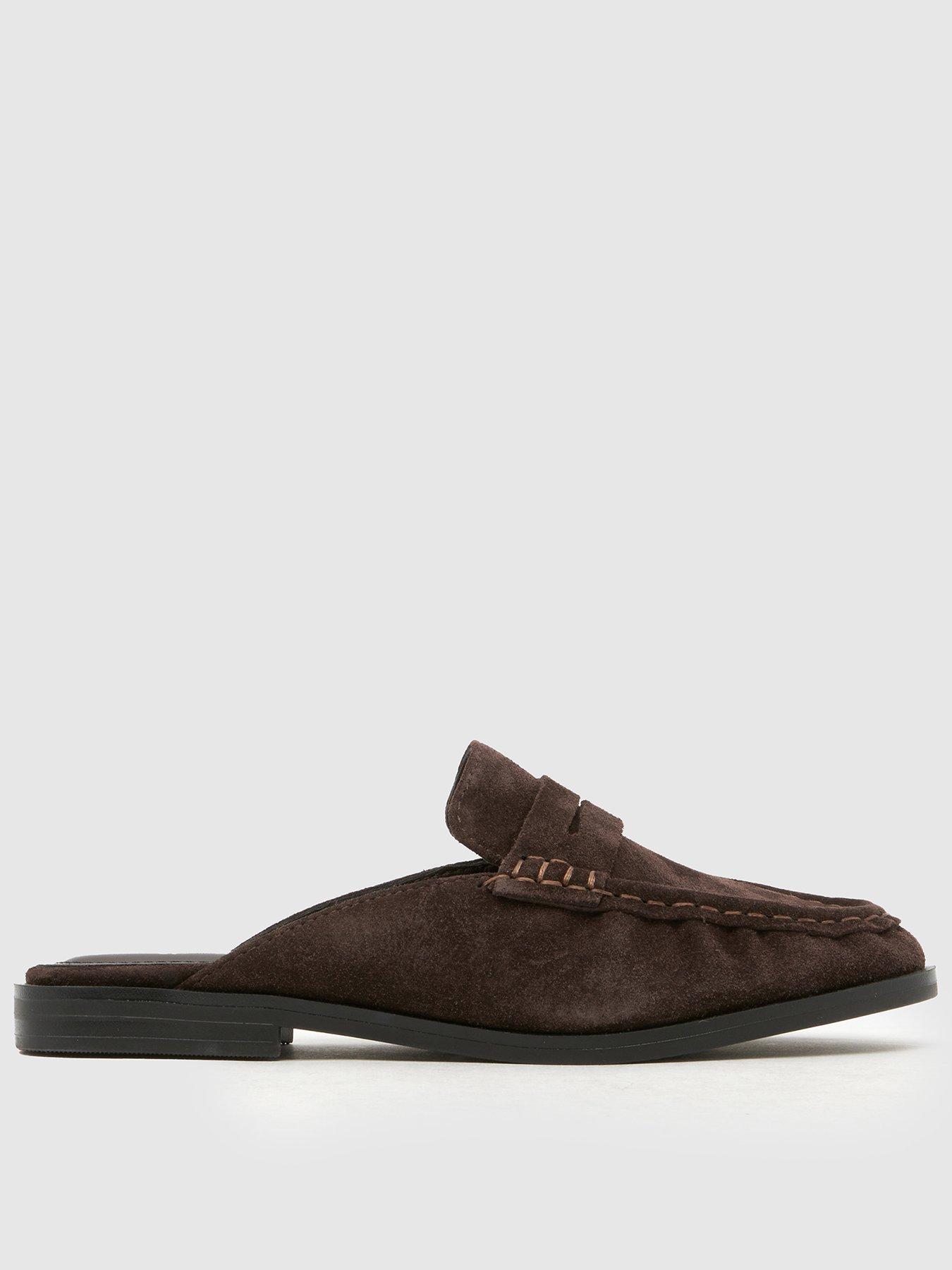 Schuh Leeds Leather Backless Loafer - Brown