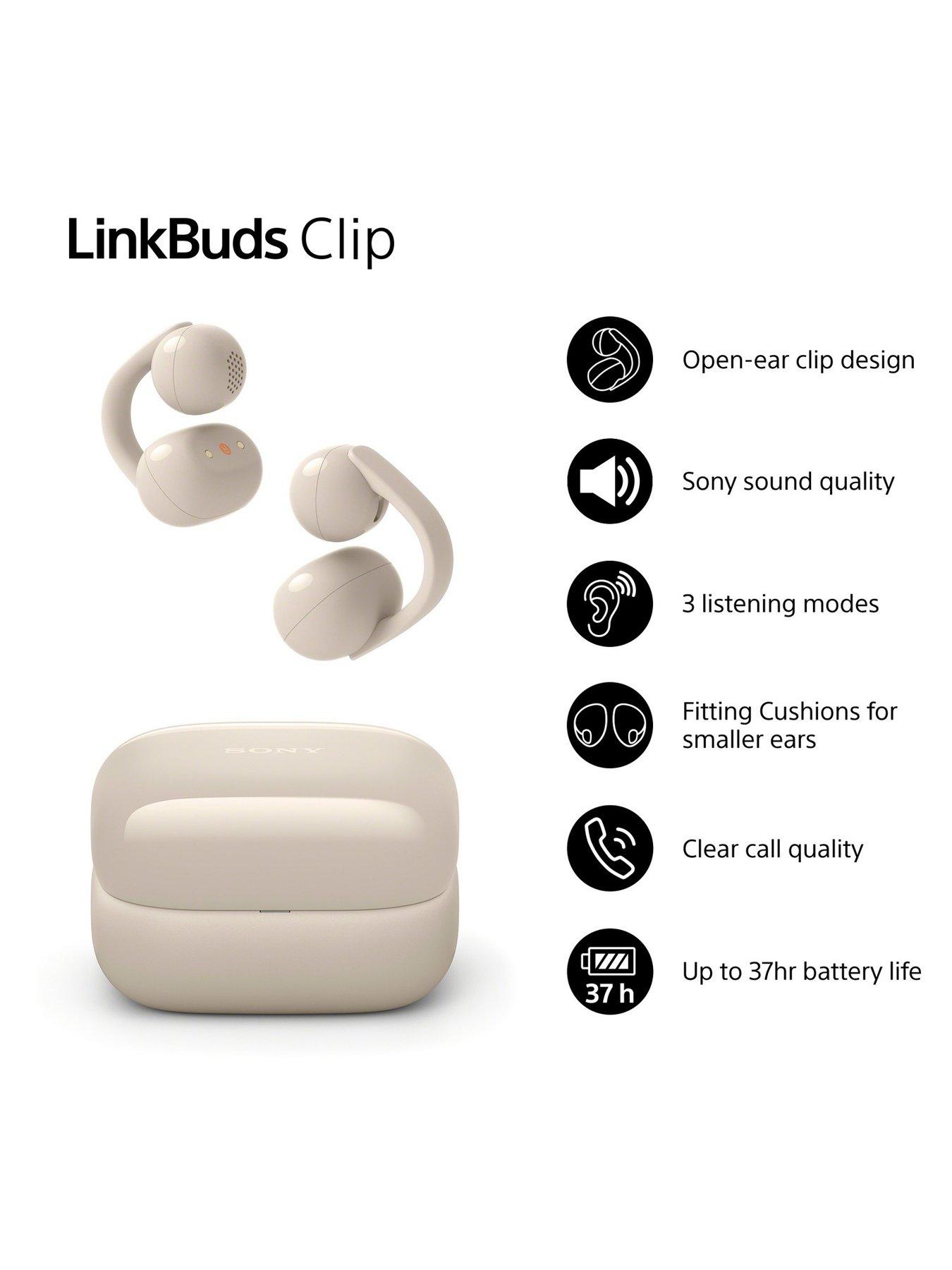 Image 2 of 8 of Sony Sony WFLC-900 LinkBuds Clip Open-Ear Headphones Greige