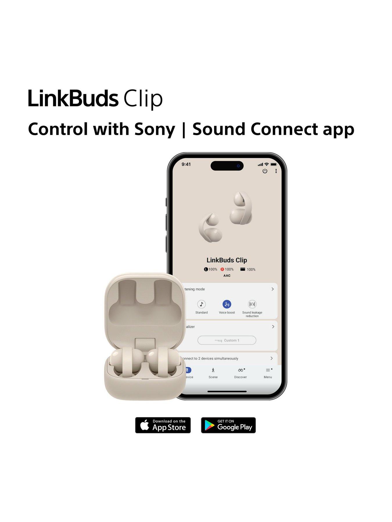 Image 5 of 8 of Sony Sony WFLC-900 LinkBuds Clip Open-Ear Headphones Greige
