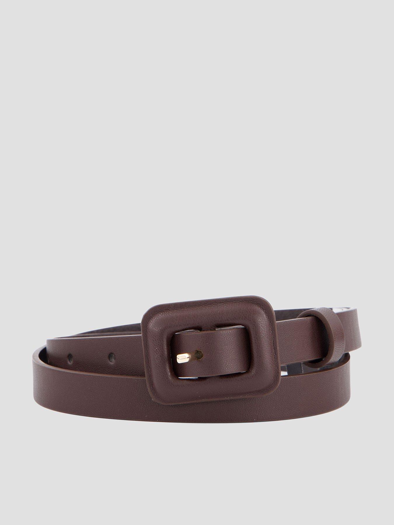 The Very Collection Covered Buckle Belt - Brown