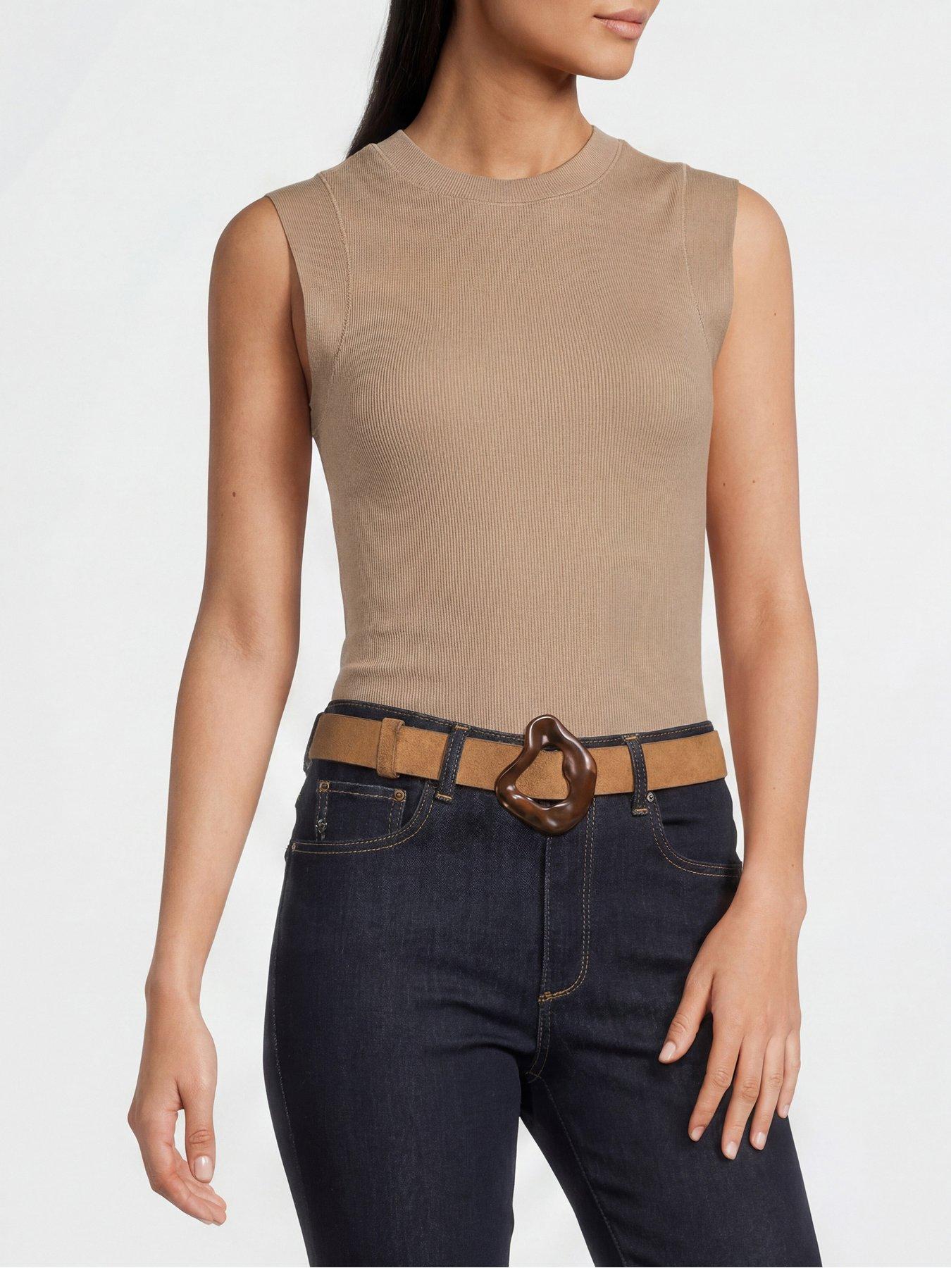 Image 2 of 5 of The Very Collection Feature Buckle Belt - Beige