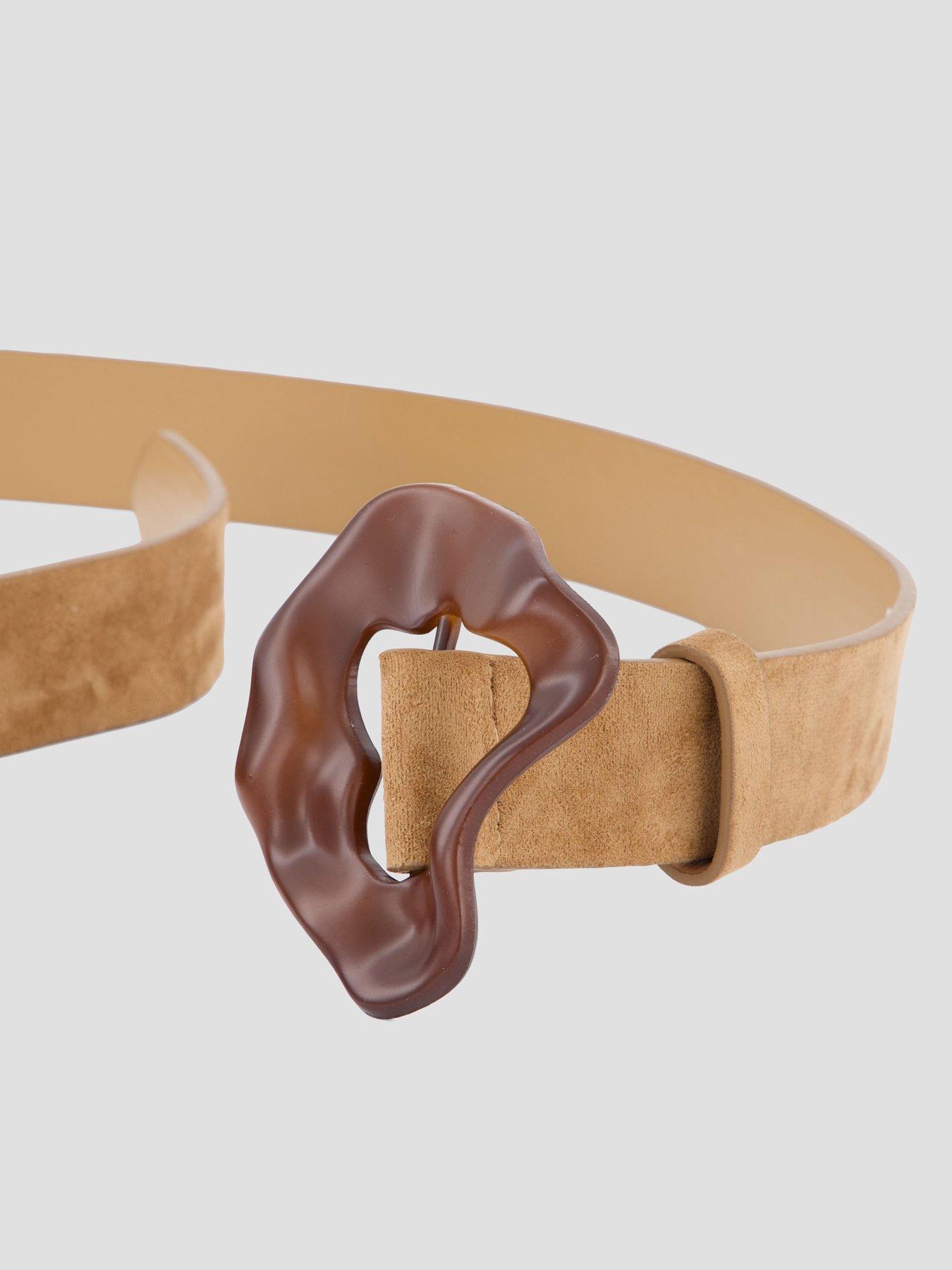 Image 4 of 5 of The Very Collection Feature Buckle Belt - Beige