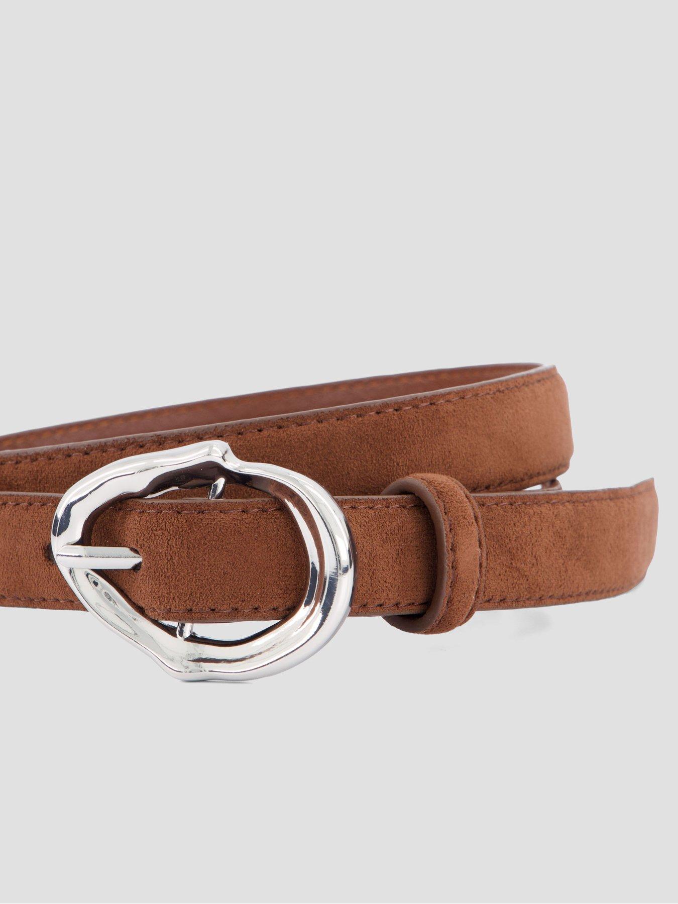 Image 3 of 5 of The Very Collection Oval Hammered Buckle Belt - Brown
