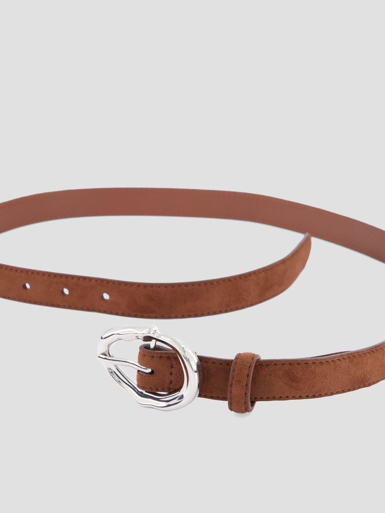 Image 4 of 5 of The Very Collection Oval Hammered Buckle Belt - Brown