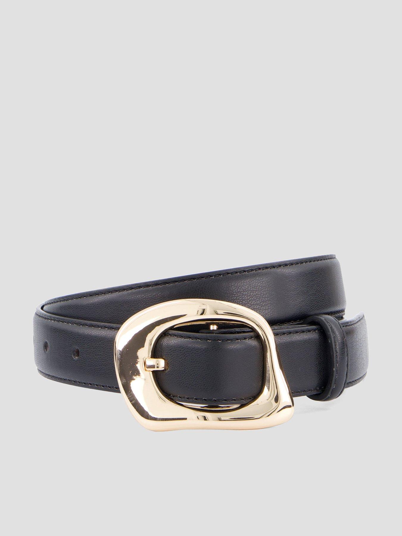 The Very Collection Gold Buckle Belt - Black