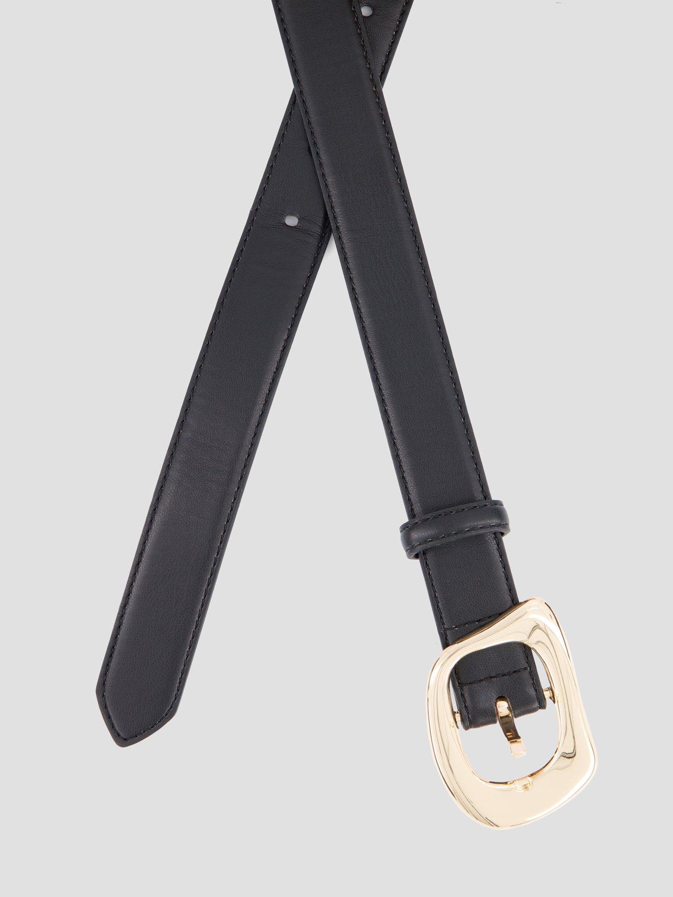 Image 5 of 5 of The Very Collection Gold Buckle Belt - Black