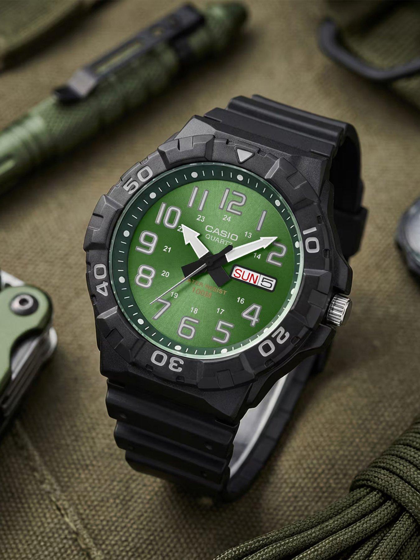 casio-collection-green-dialstillFront