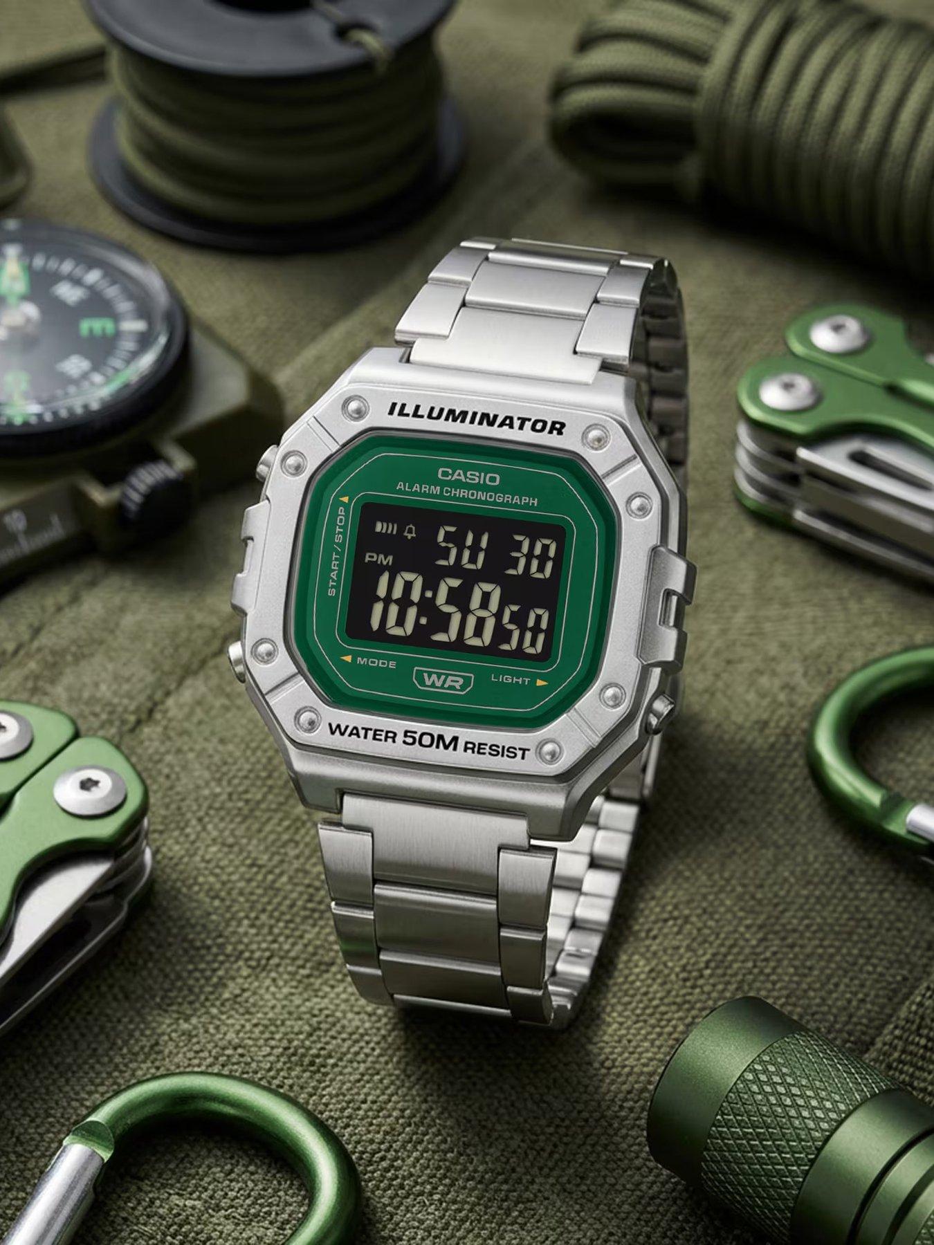 Image 2 of 2 of Casio CASIO TIMELESS W-218HD-3AVEF Digital Green Dial Series