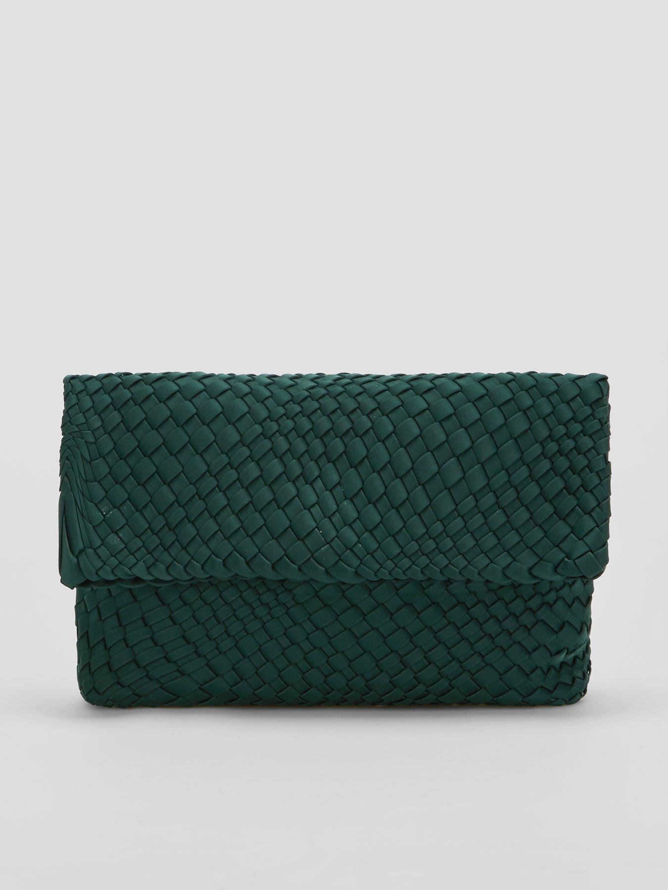 The Very Collection Woven Fold Over Clutch Bag
