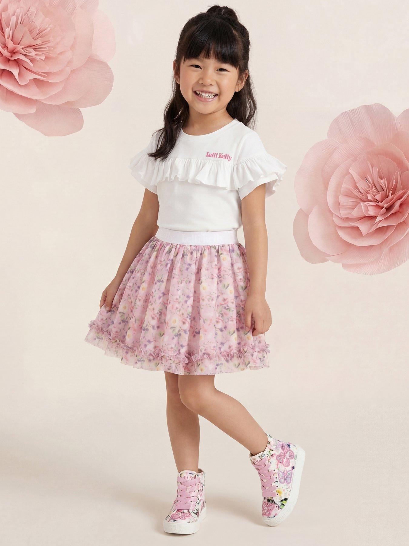 Lelli Kelly Jersey Skirt With Tulle Overskirt