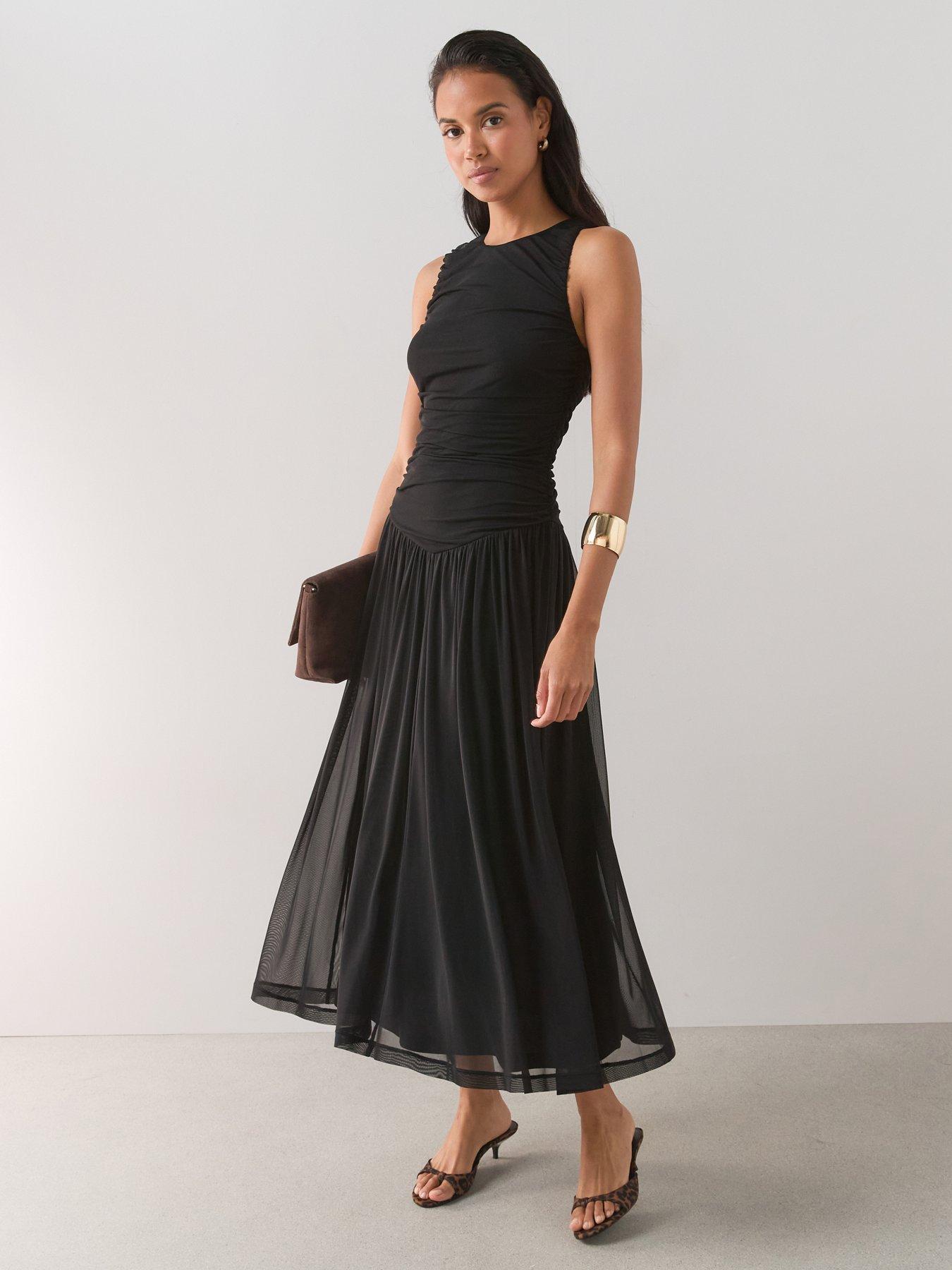 The Very Collection Ruched Mesh Dress