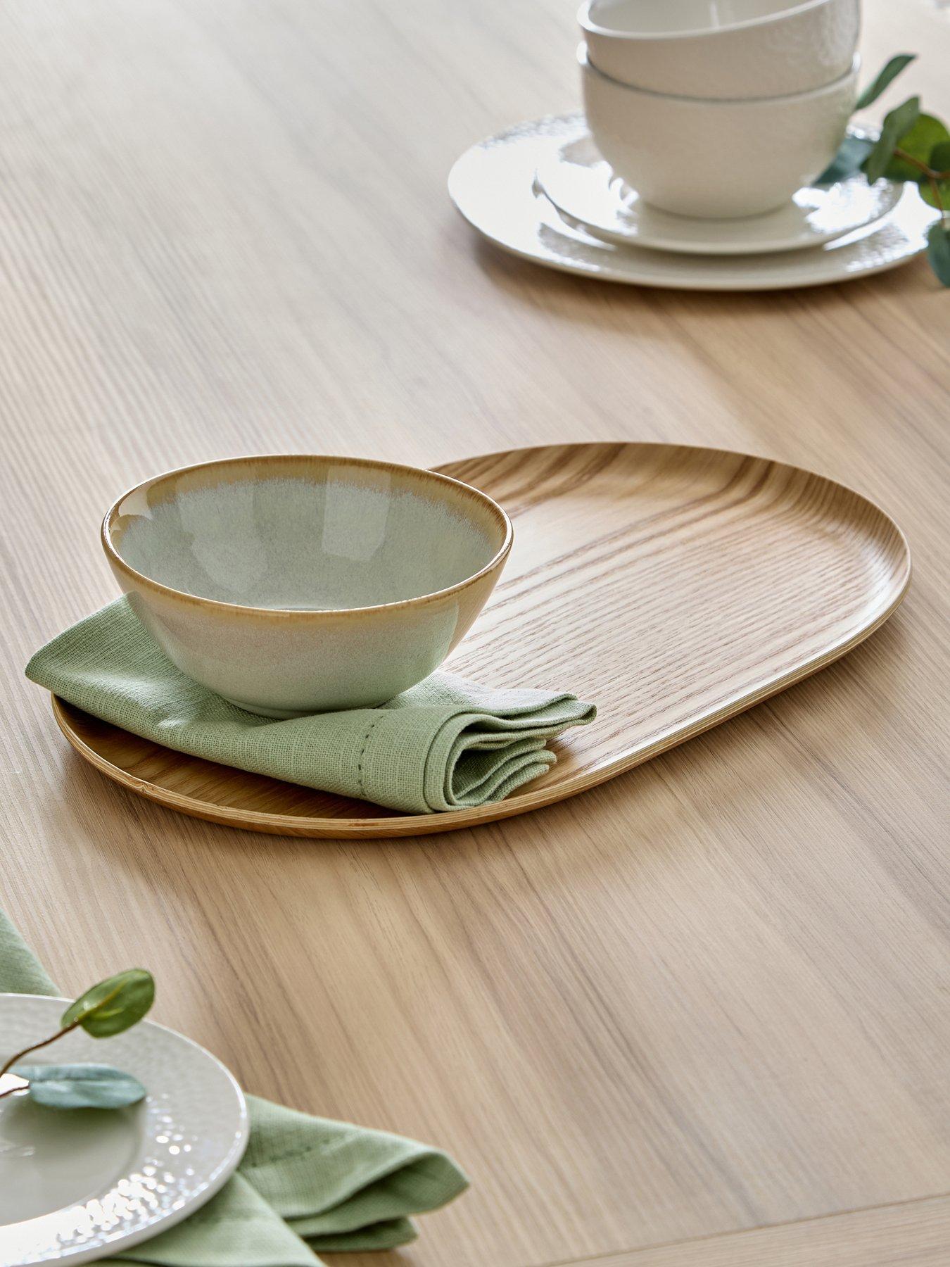 The Very Collection Natural Wood Effect Oval Serving Tray 40cm
