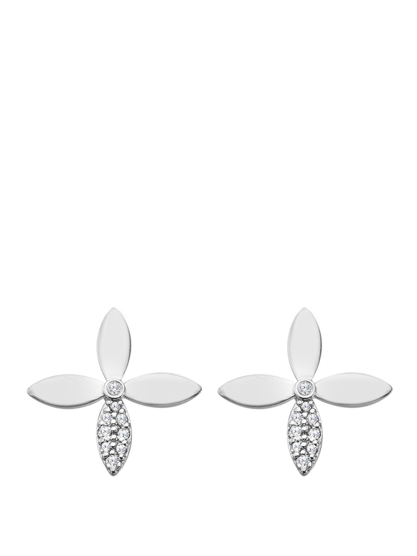 hot-diamonds-cross-flower-stud-earringsfront