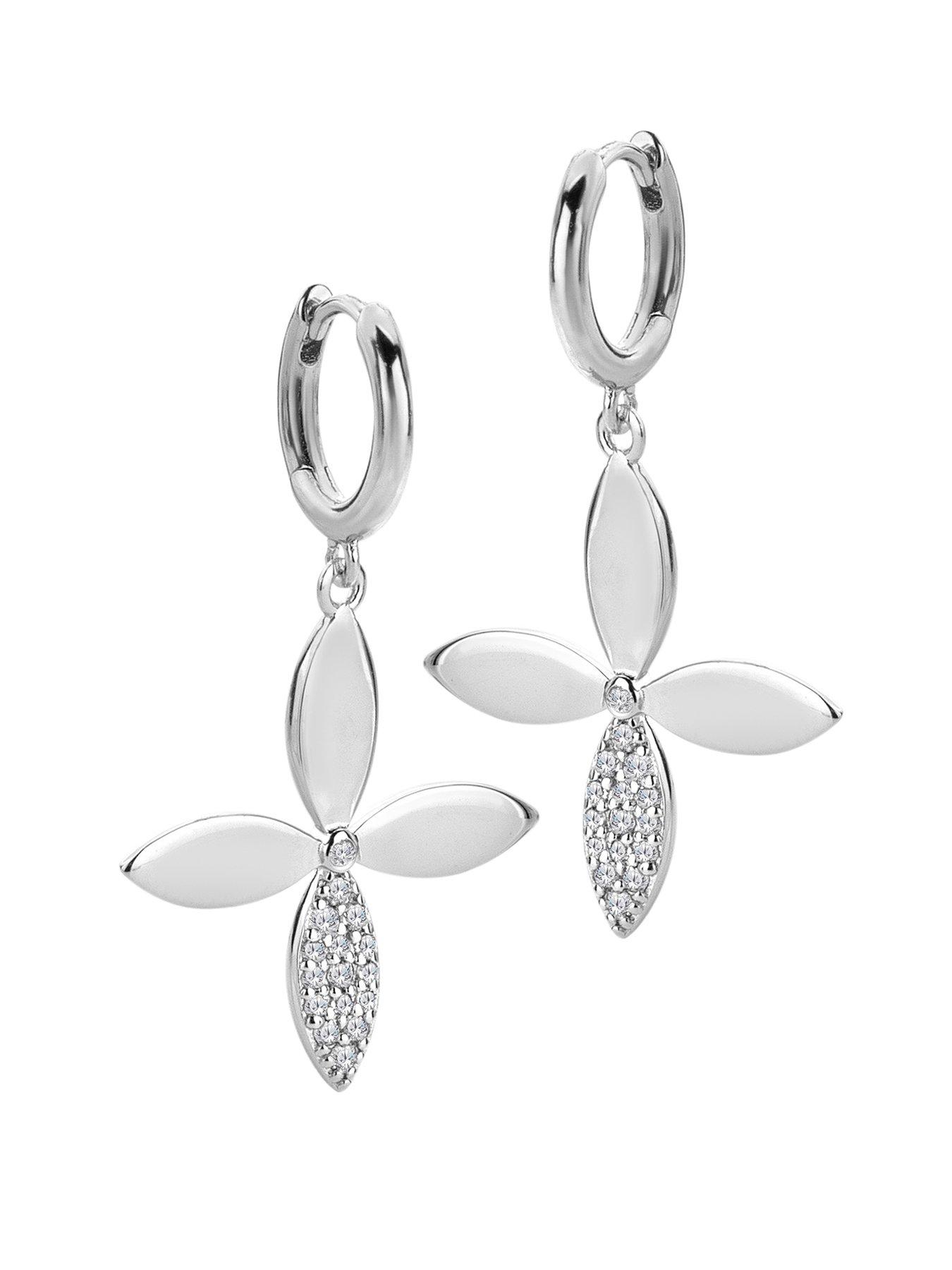 hot-diamonds-cross-flower-drop-earringsfront