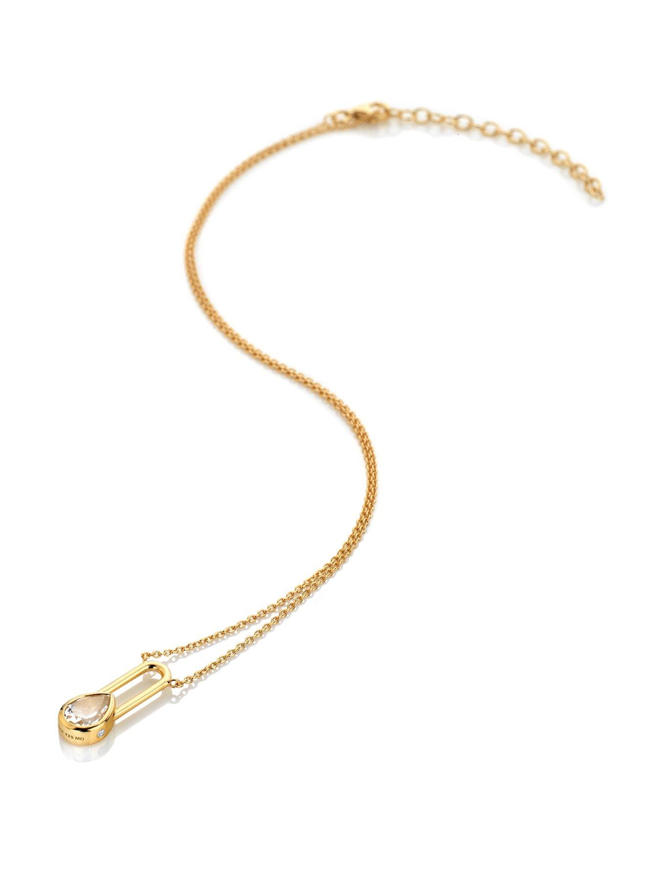 hot-diamonds-solitaite-oblong-necklace-teardrop-ygpstillFront