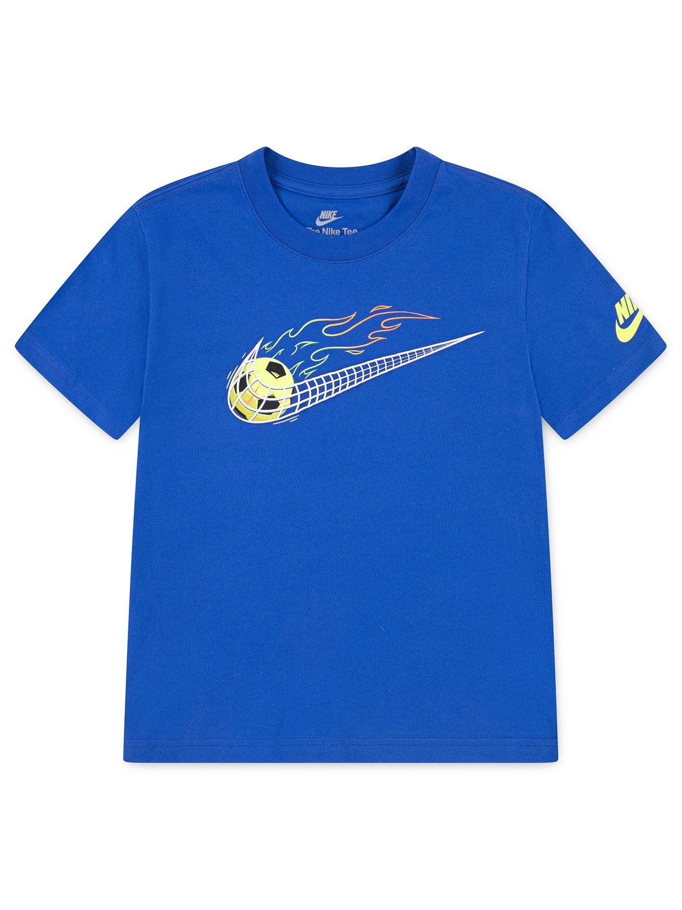 Nike Boys Soccer Swoosh T-Shirt - Blue