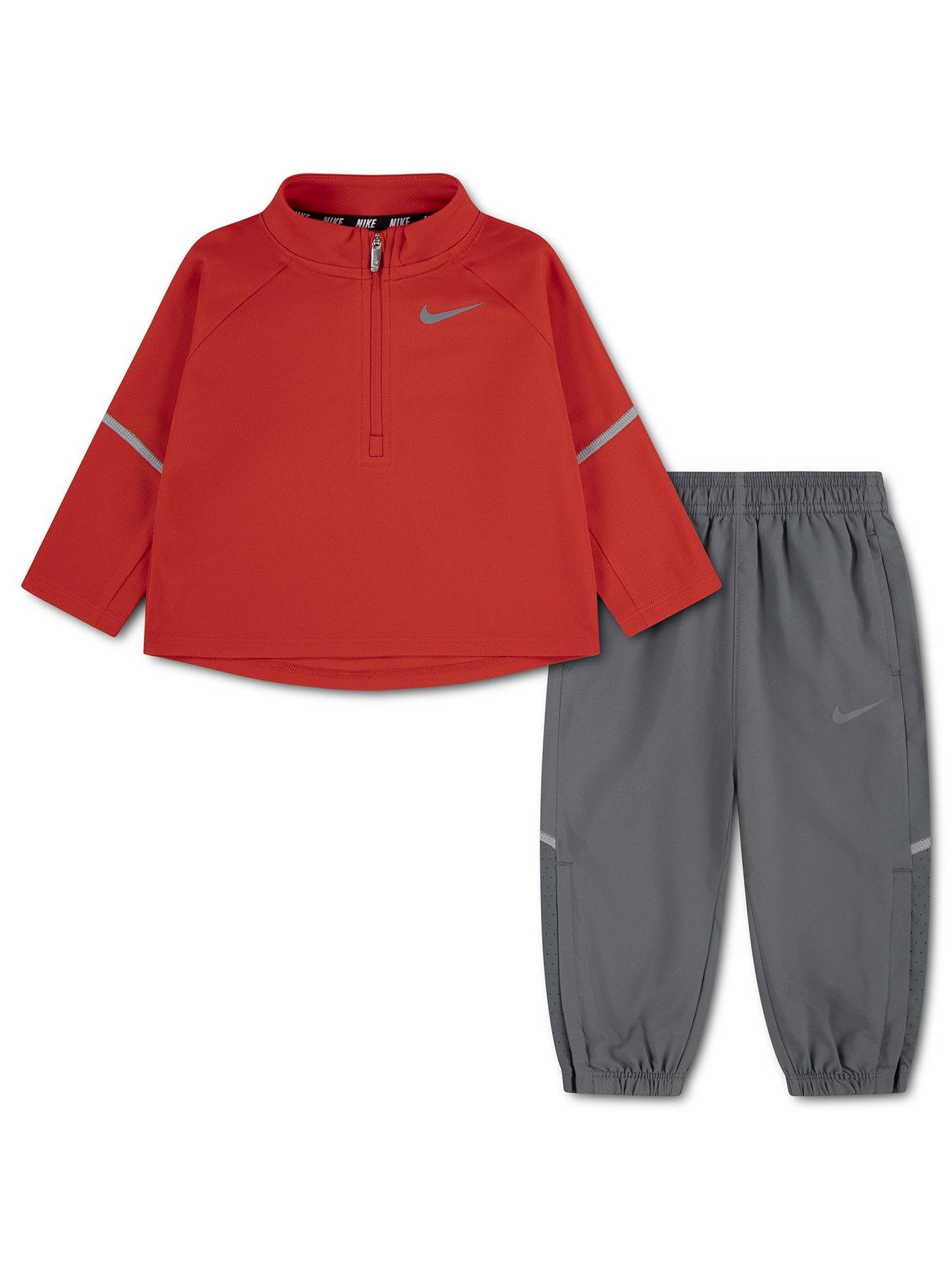Nike Boys Half Zip Tracksuit - Grey