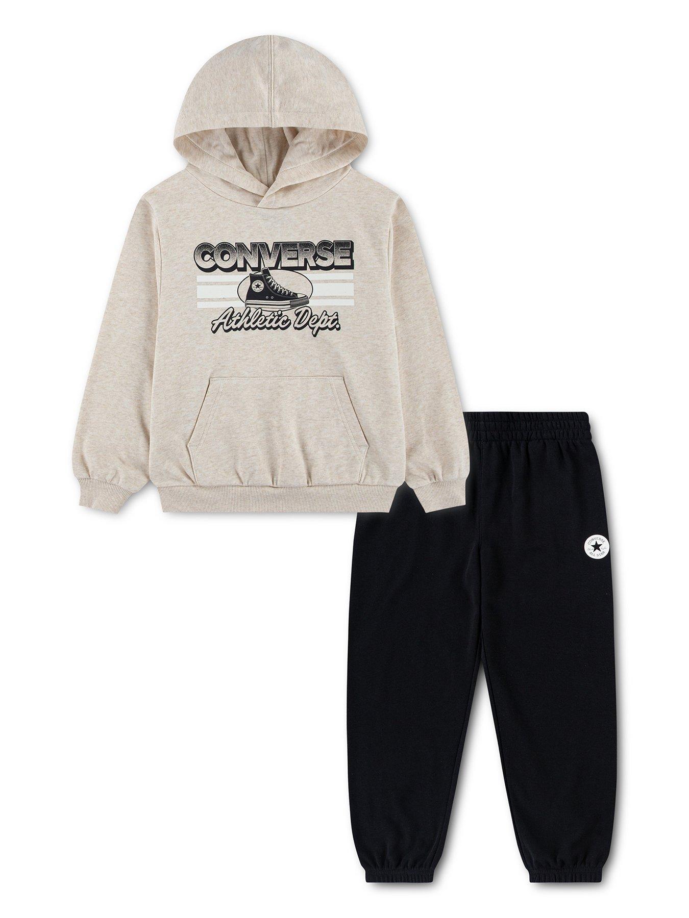 Converse Boys Chest Stripe Sneaker Graphic Tee - Black