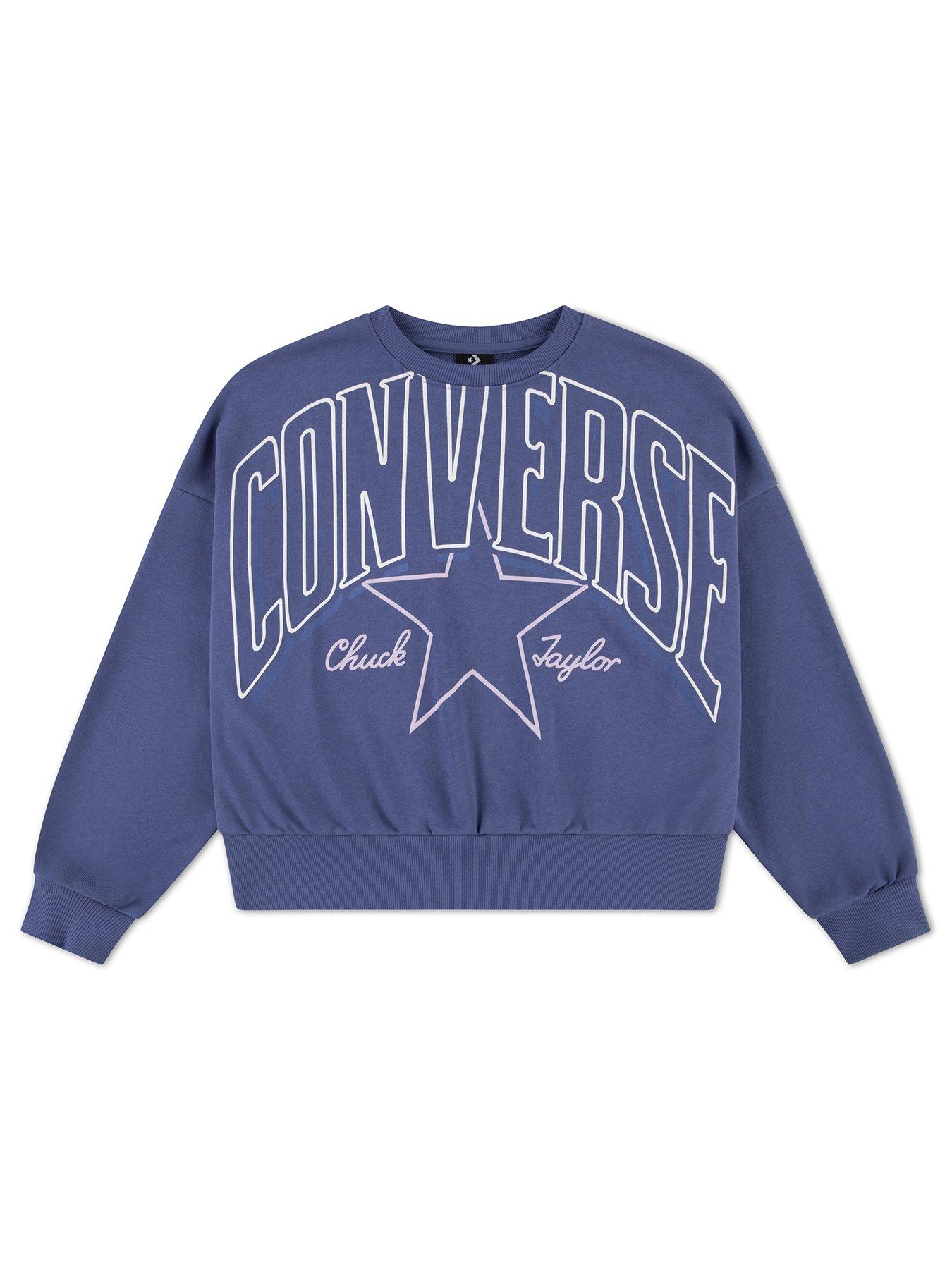 Converse Girls Relaxed Boxy Graphic Crew - Purple