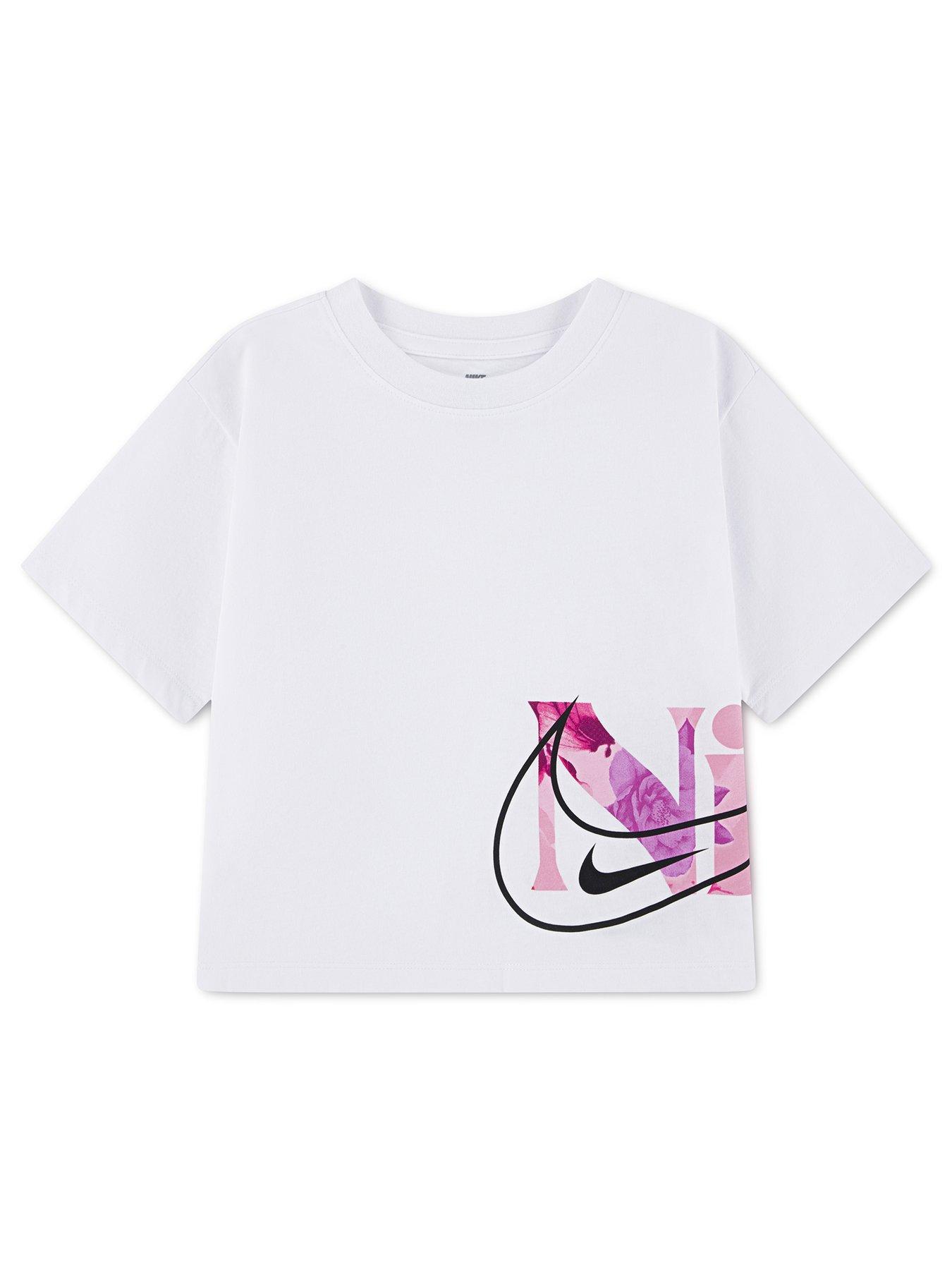 Nike Girls Move With Nature Boxy Short Sleeve T-Shirt - White