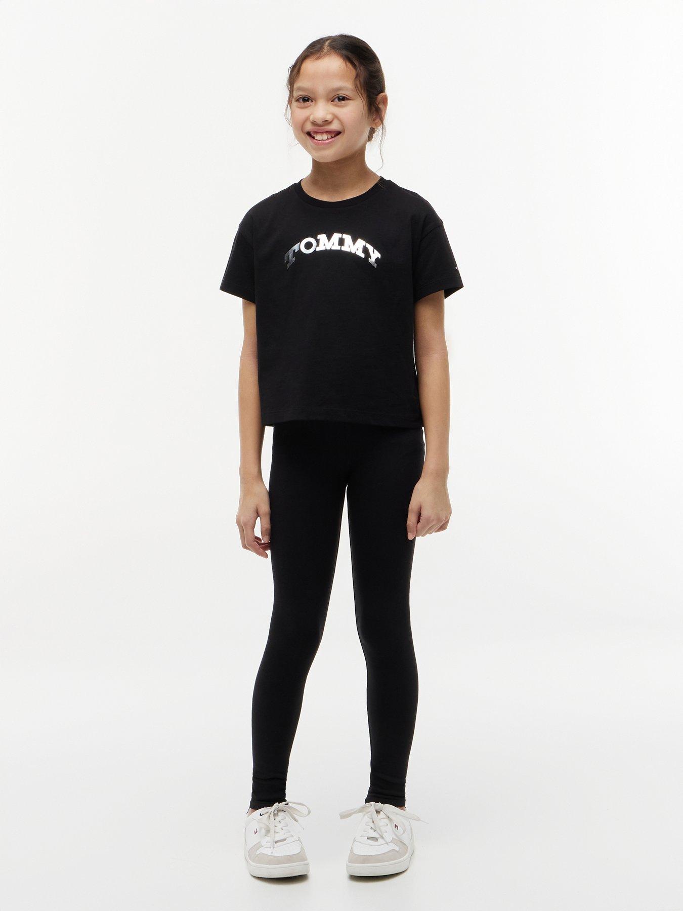 Tommy Hilfiger Essential Hilfiger Monotype T-Shirt And Leggings Set - Black