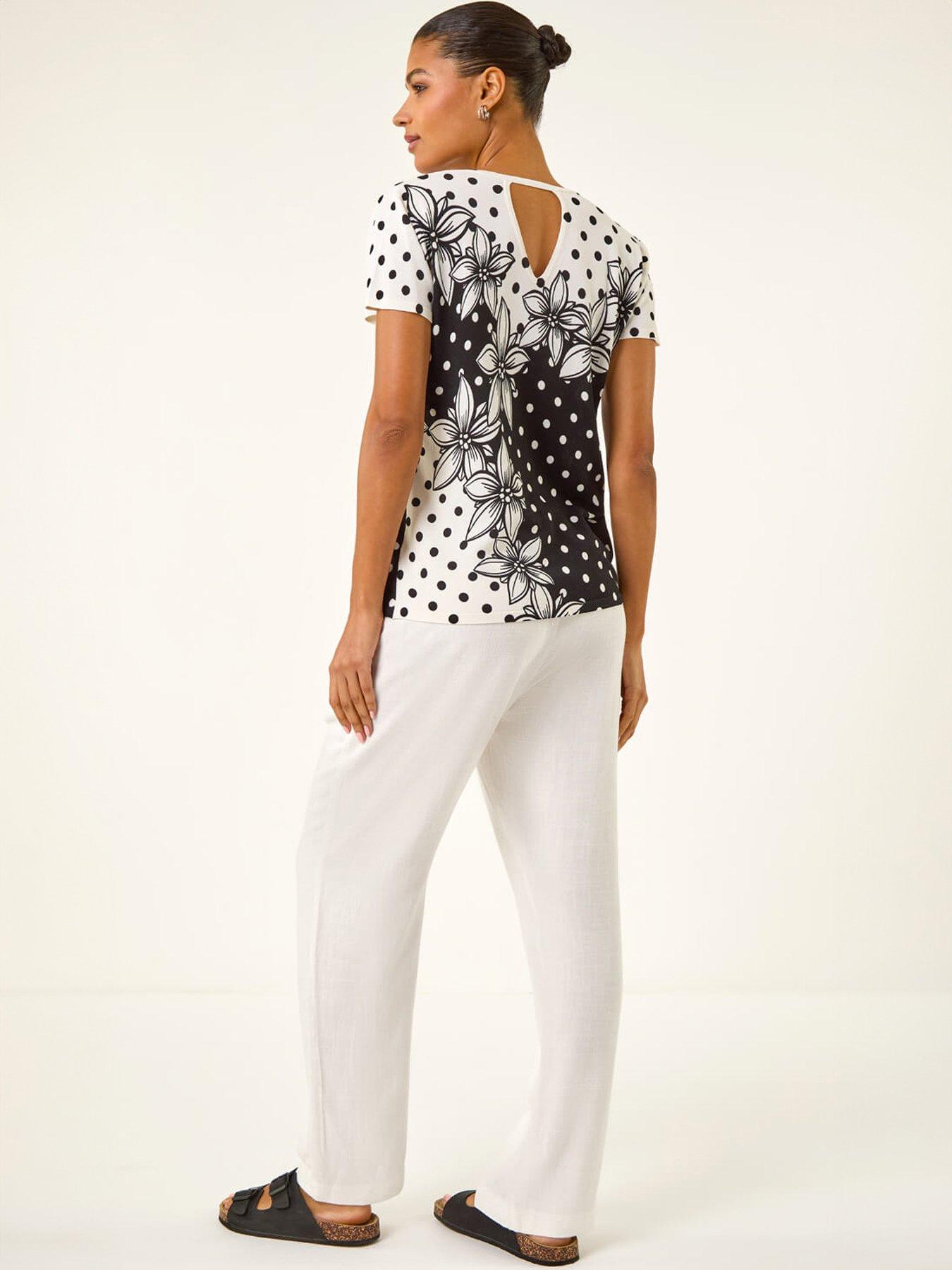 roman-polka-dot-floral-knit-topstillFront