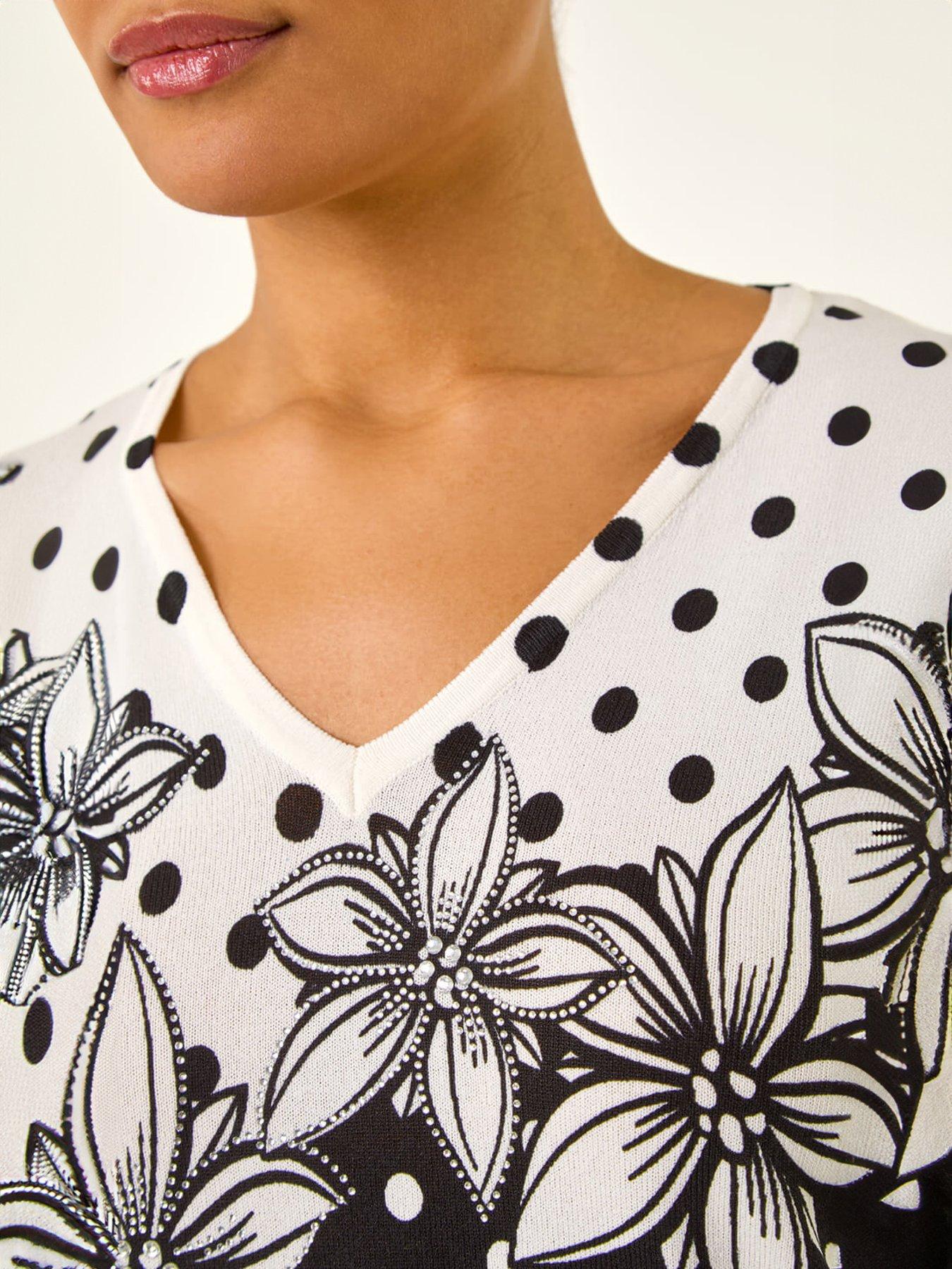 roman-polka-dot-floral-knit-topdetail
